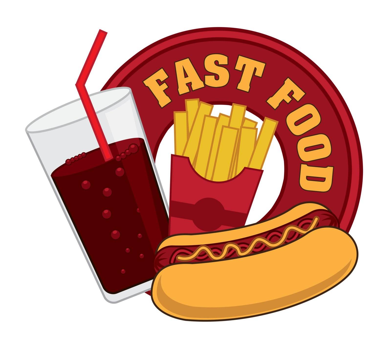 fast food sign over white background. vector illustration