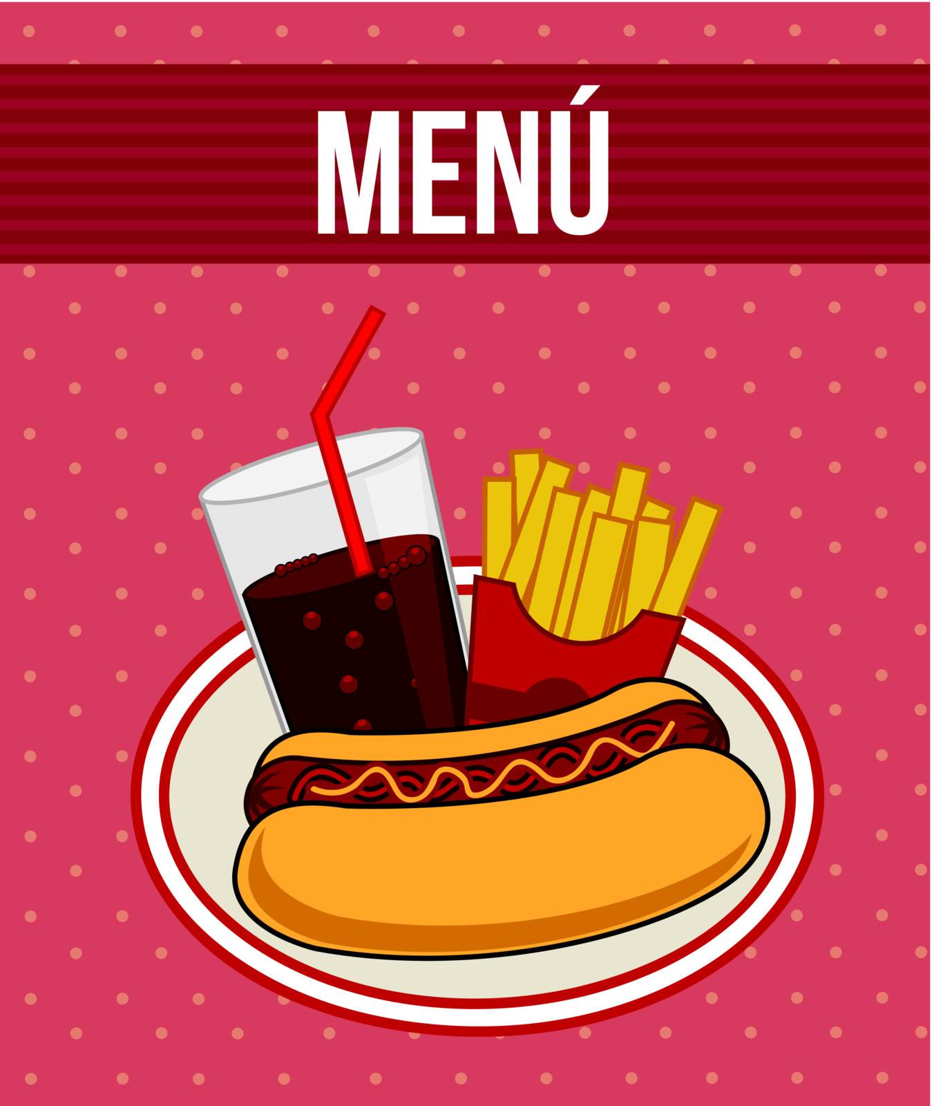 hot dog cartoon over red background. vector illustration