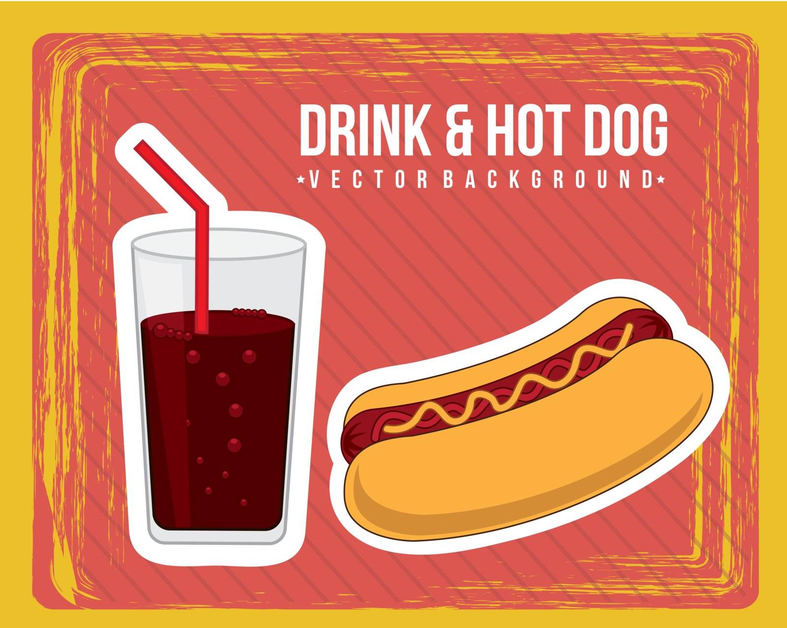 announcement of hot dog, vintage style. vector illustration