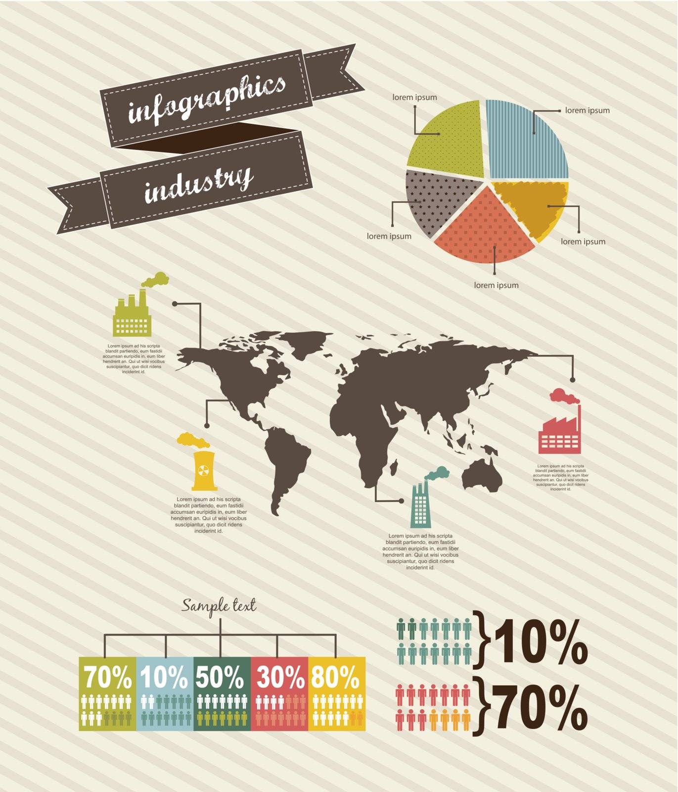 infographics of industry, vintage style. vector illustration