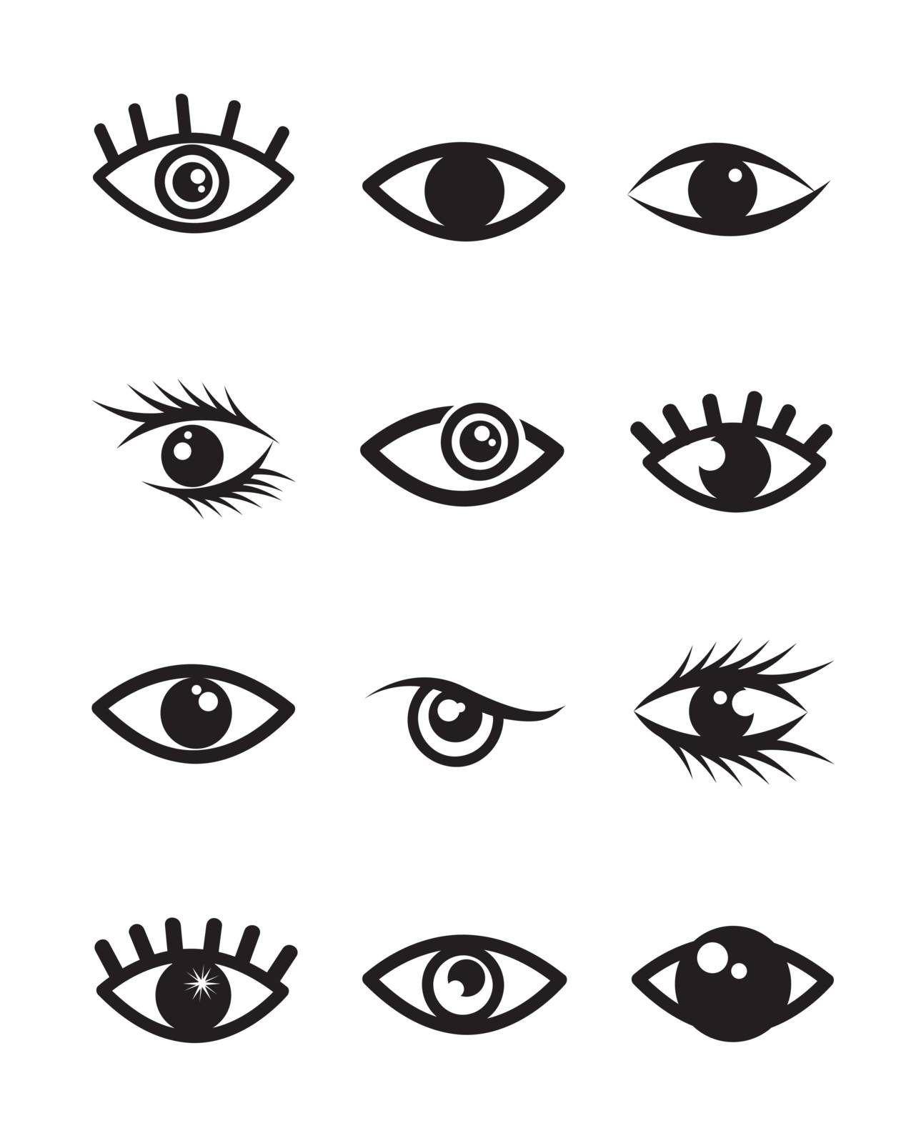 eyes icons over white background. vector illustration