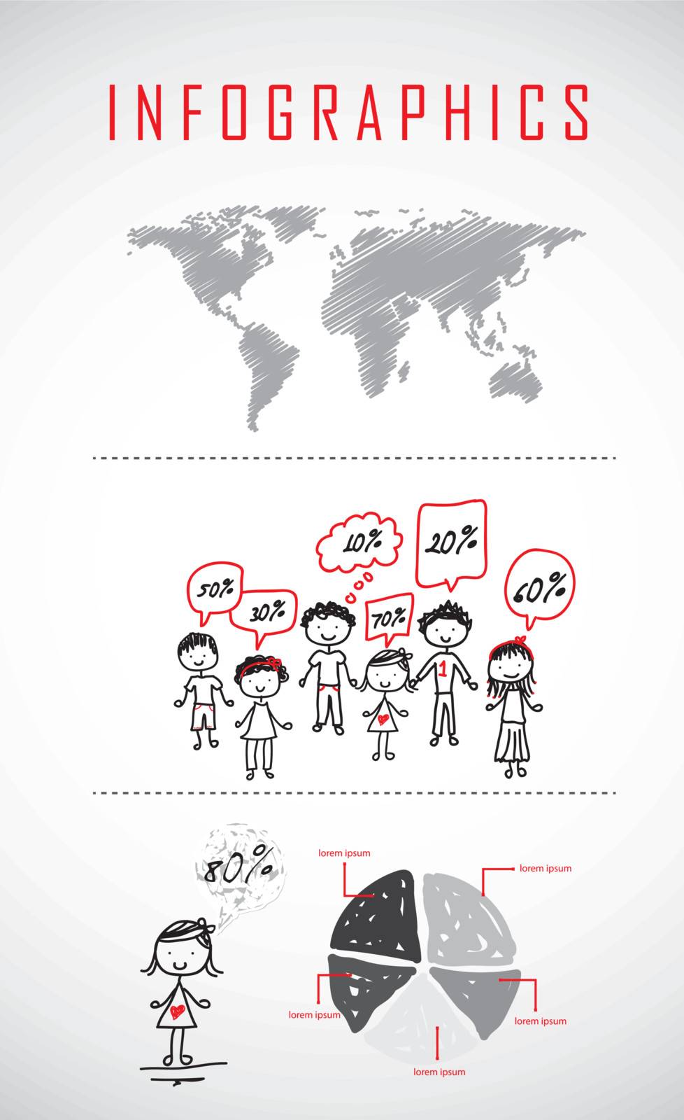 infographics of children over white background. vector illustration