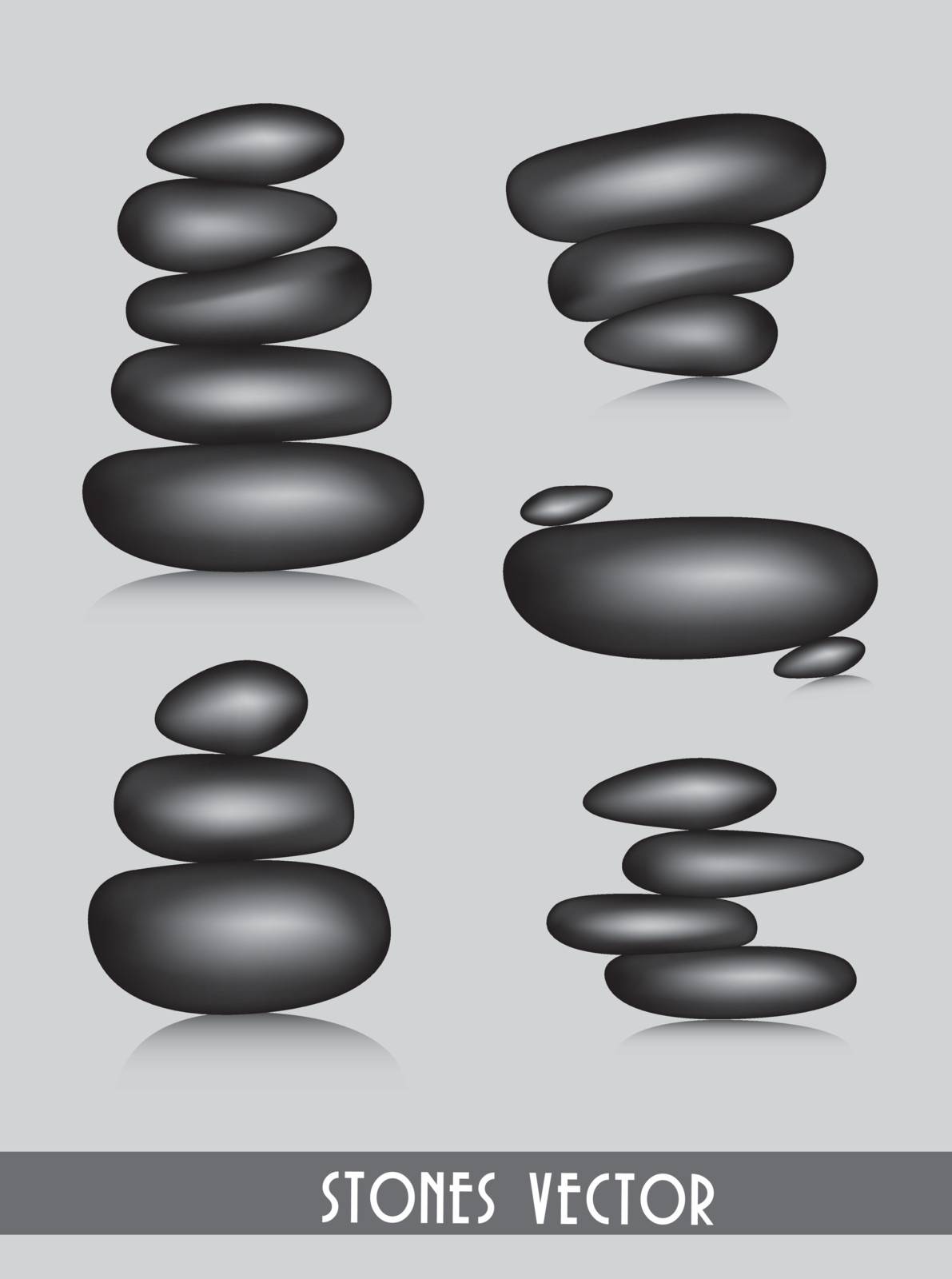 black stones spa over gray background. vector illustration