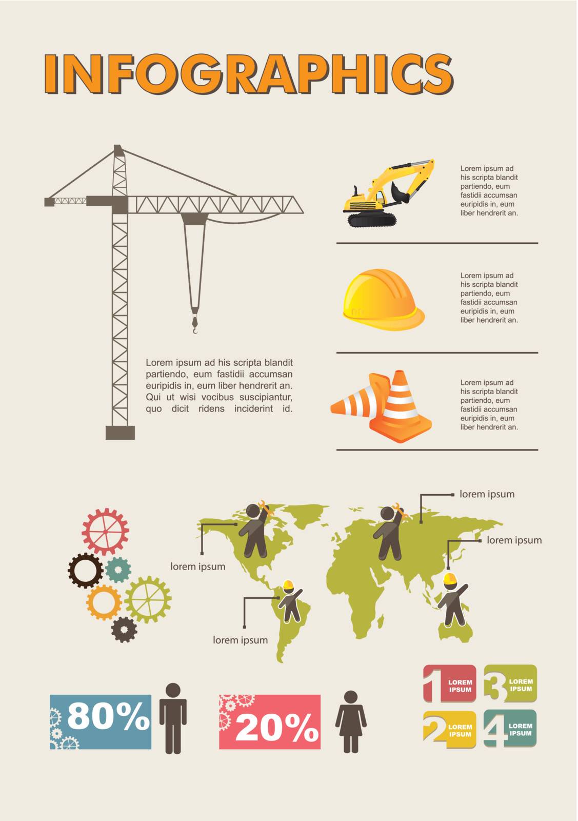 Set elements of infographics, construction. vector illustration
