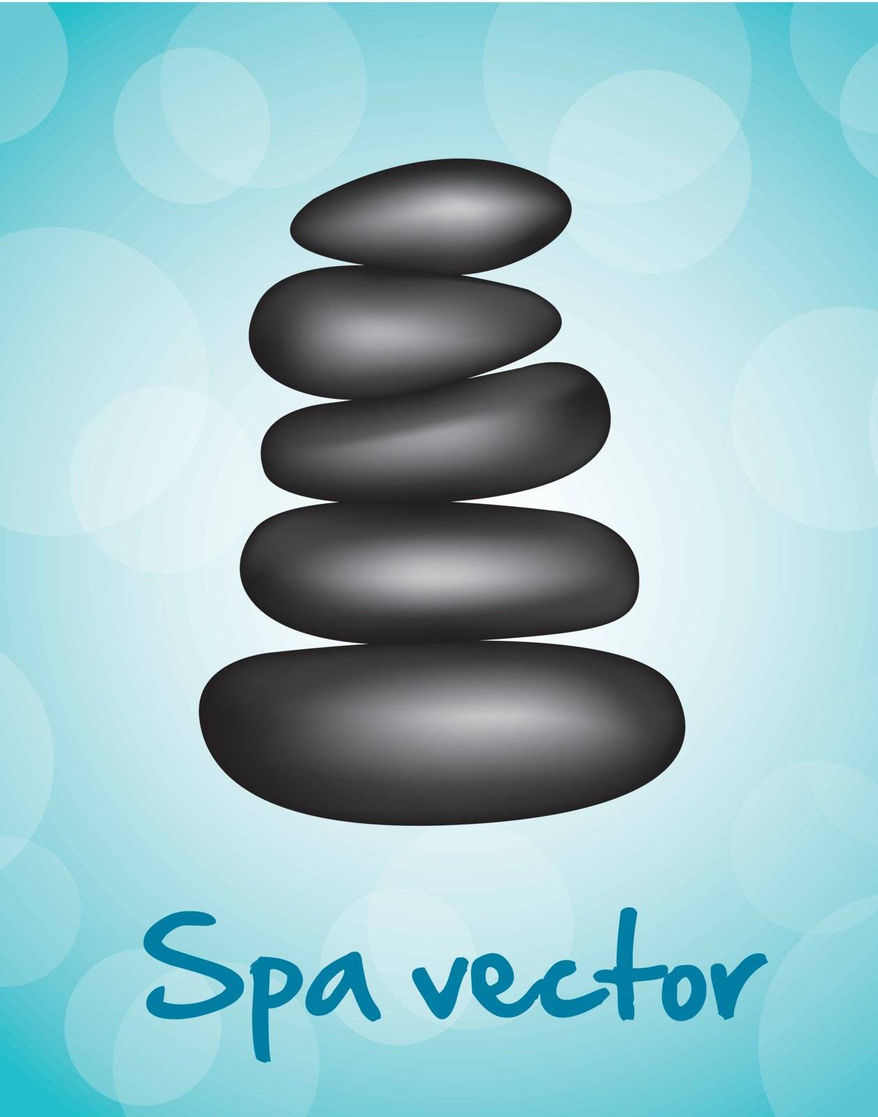 black stones spa over blue background. vector illustration