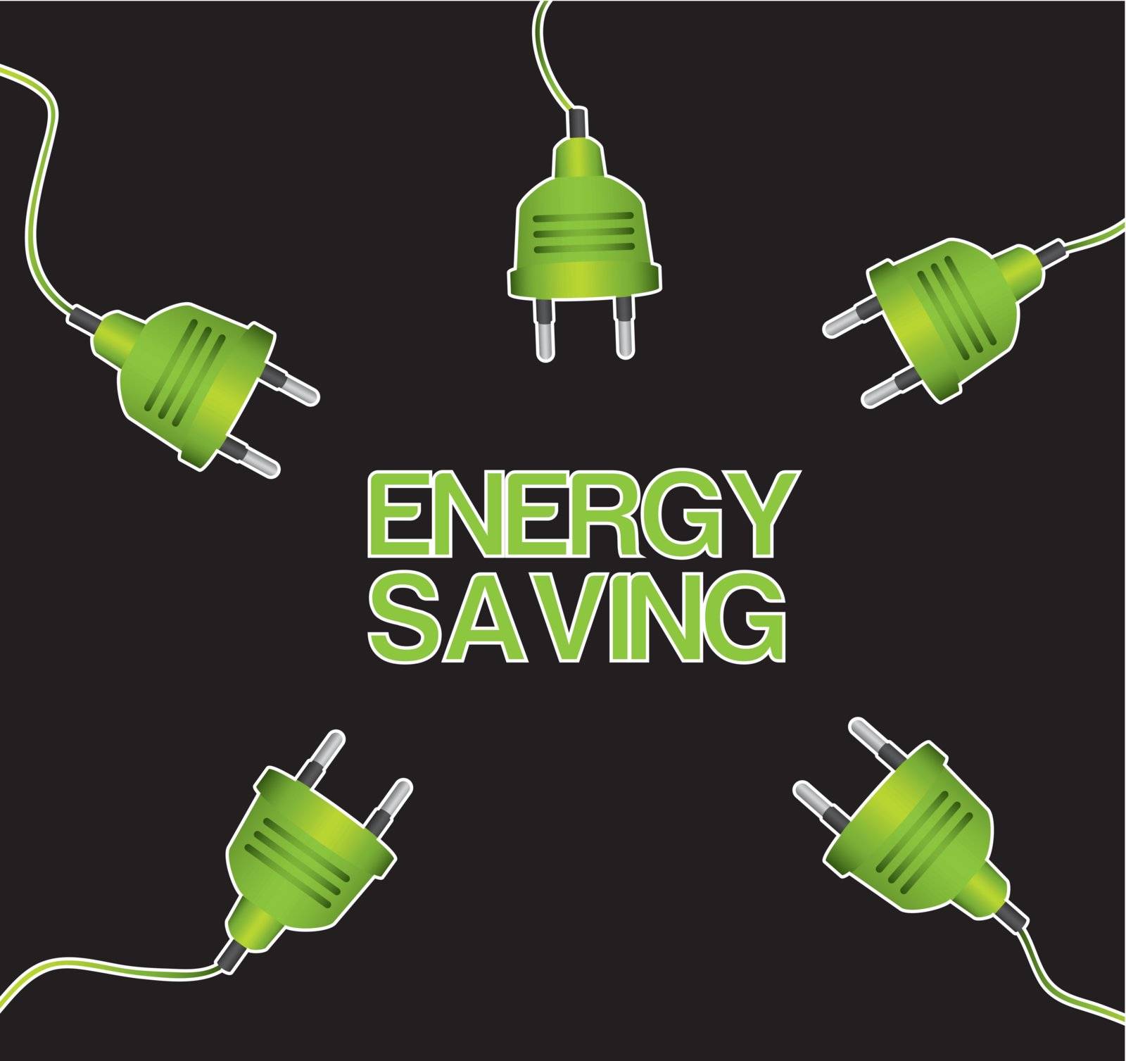 green plugs over black background. vector illustration