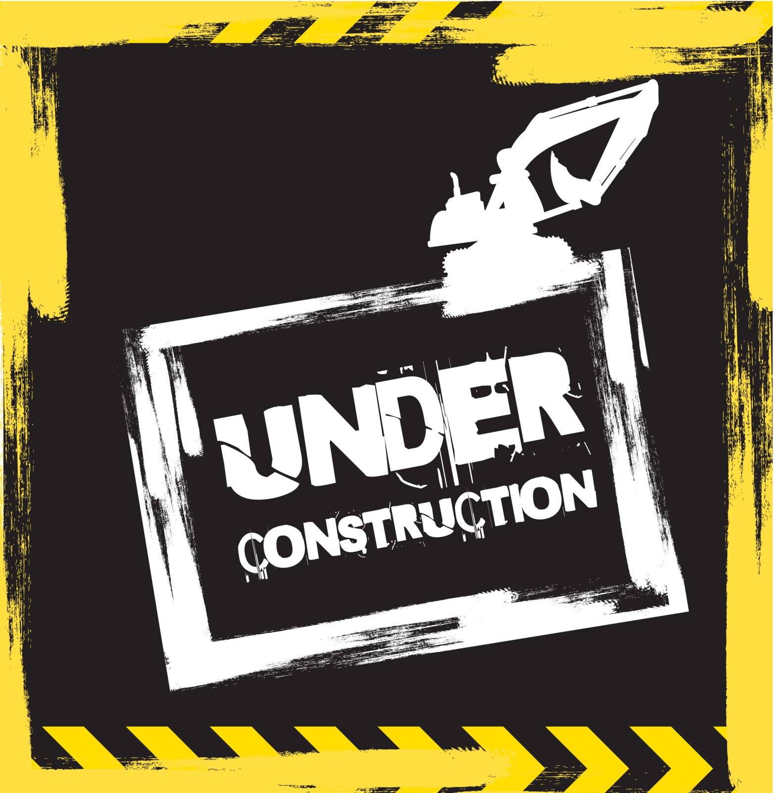 under construction with machine background. vector 
