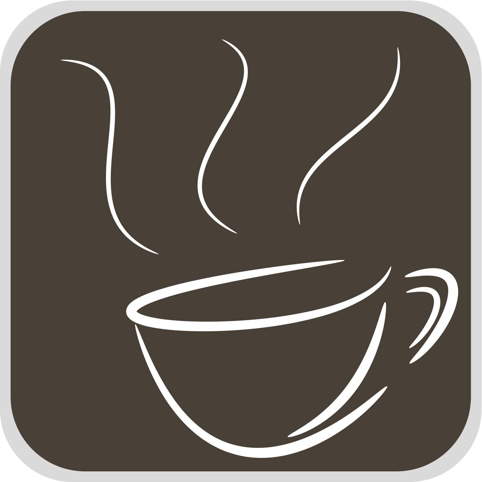 Coffee draw line in the brown background illustration