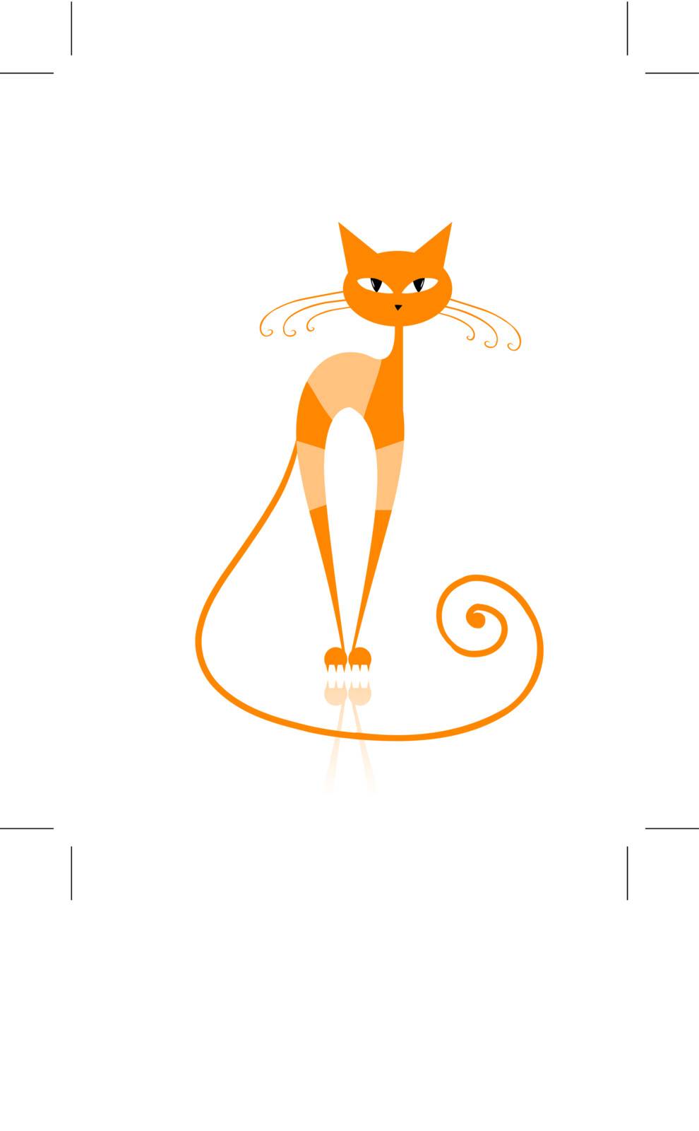 Graceful orange striped cat for your design  by Kudryashka