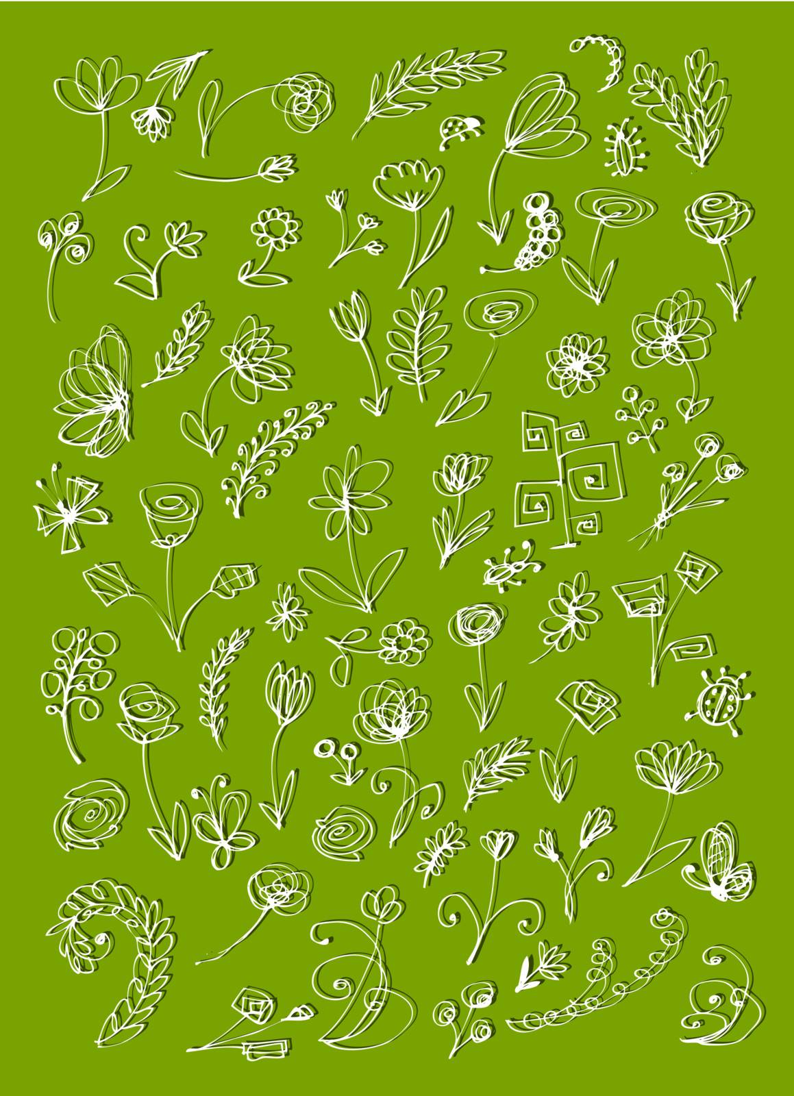 Sketch of floral elements for your design  by Kudryashka