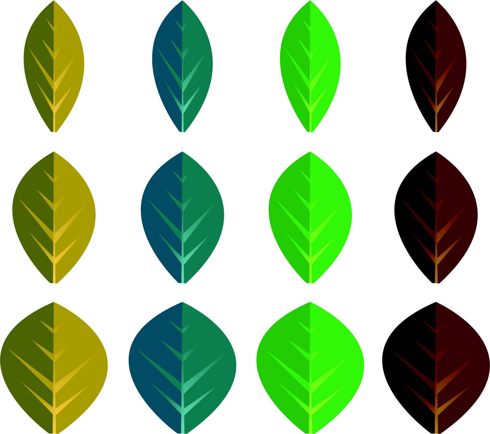 Set of color leaves by curvabezier