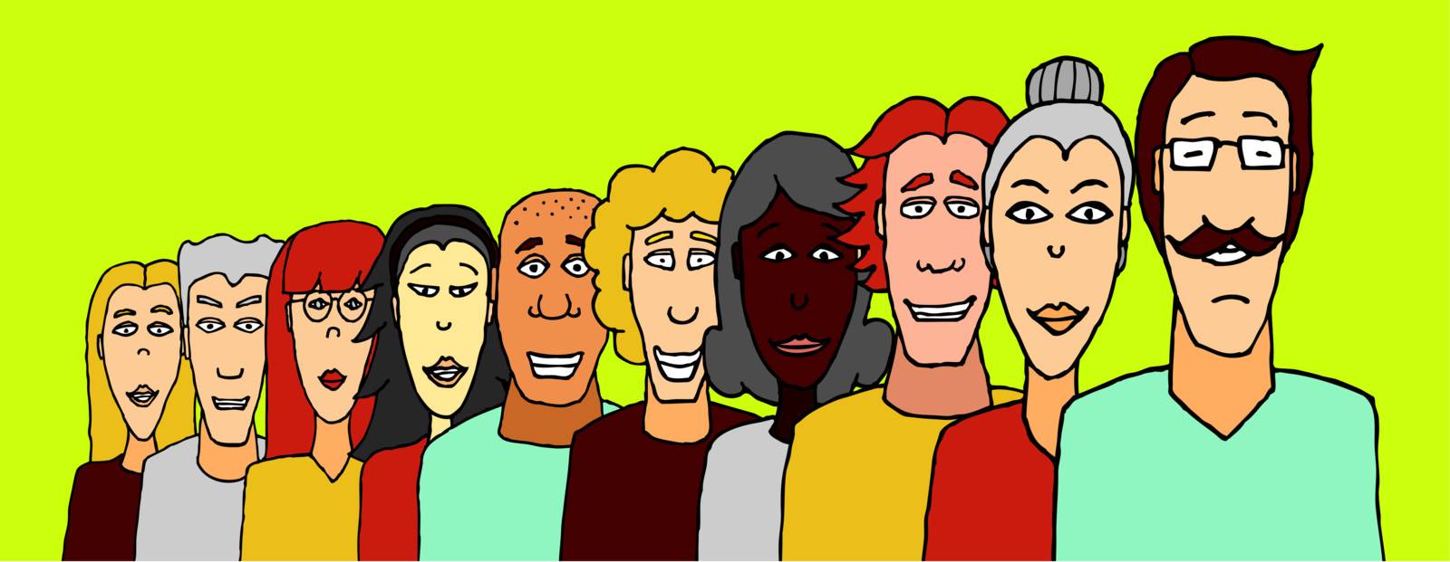 Teamwork diversity / Ethnic variation group by curvabezier