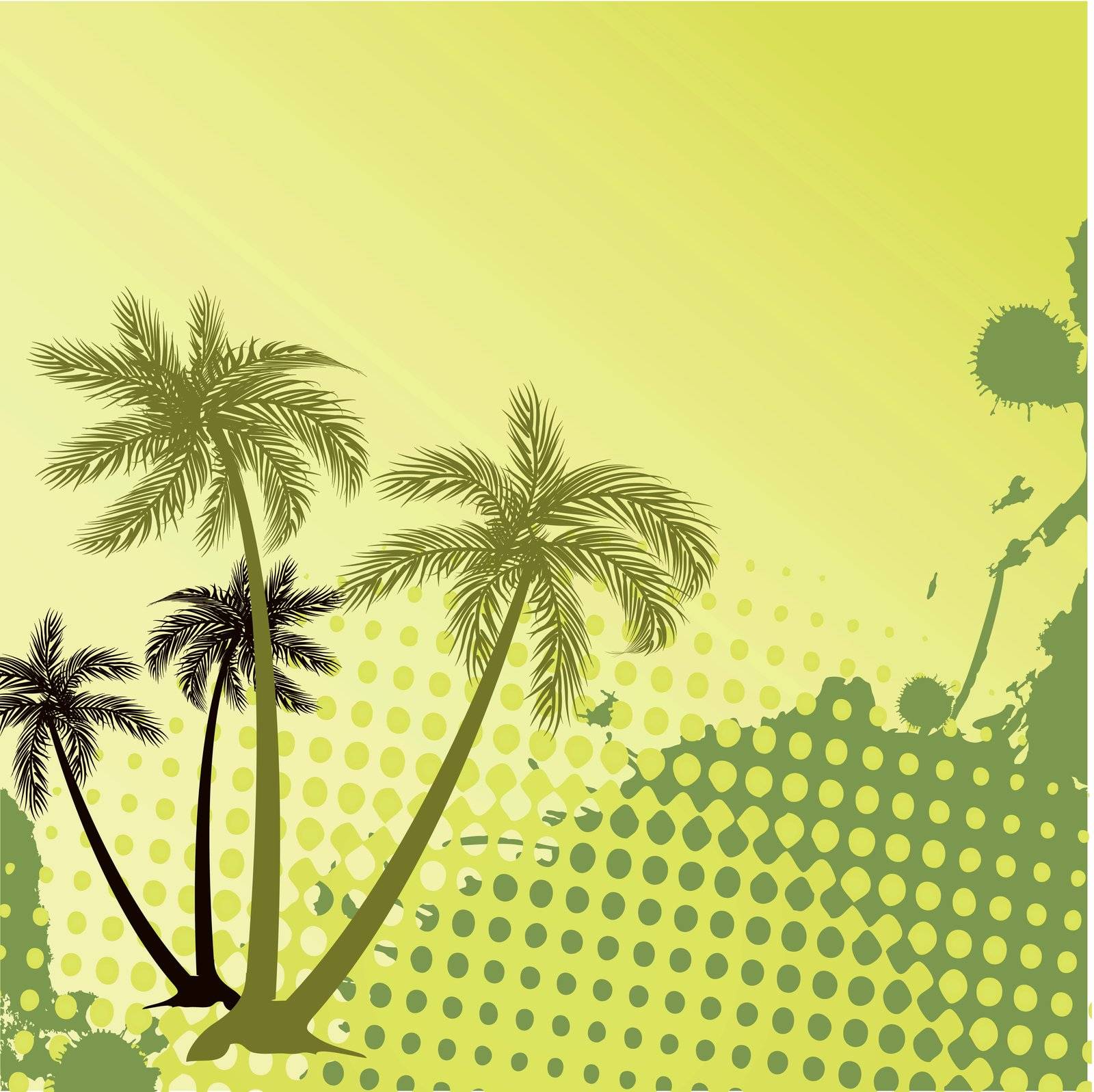 Summer background with grunge beach palms by mcherevan
