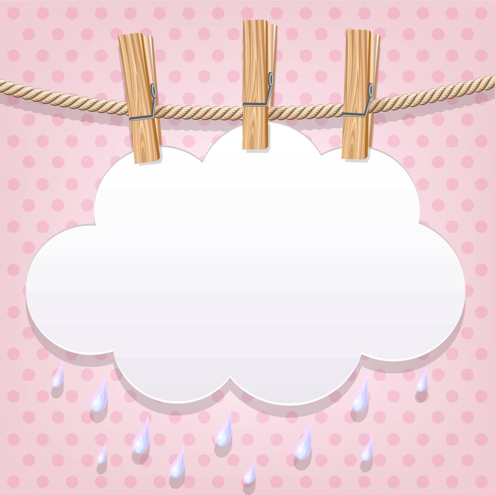White paper cloud on a clothesline by Elenita