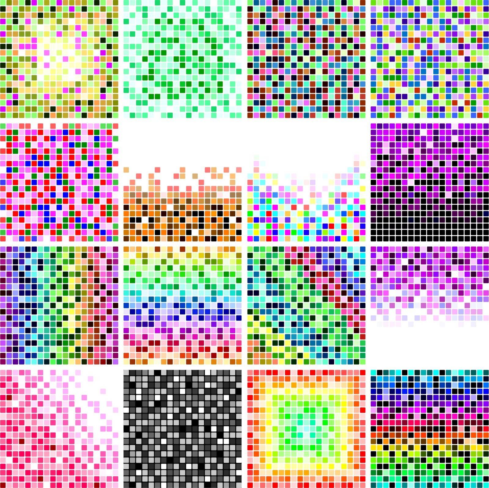 vector set of abstract colorful tile backgrounds