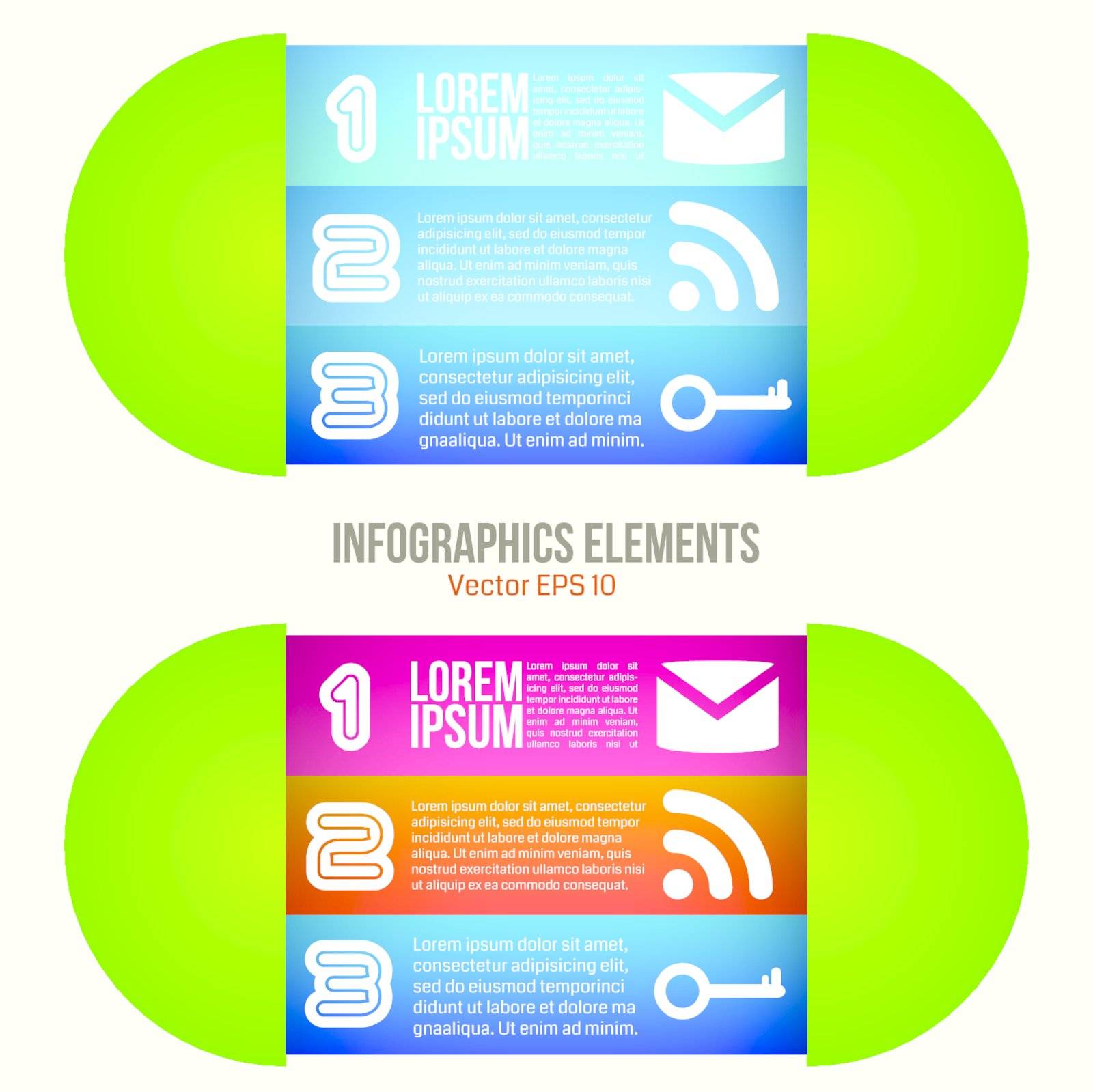 Color vector Design template with three lines can be used for infographics, banner or message.