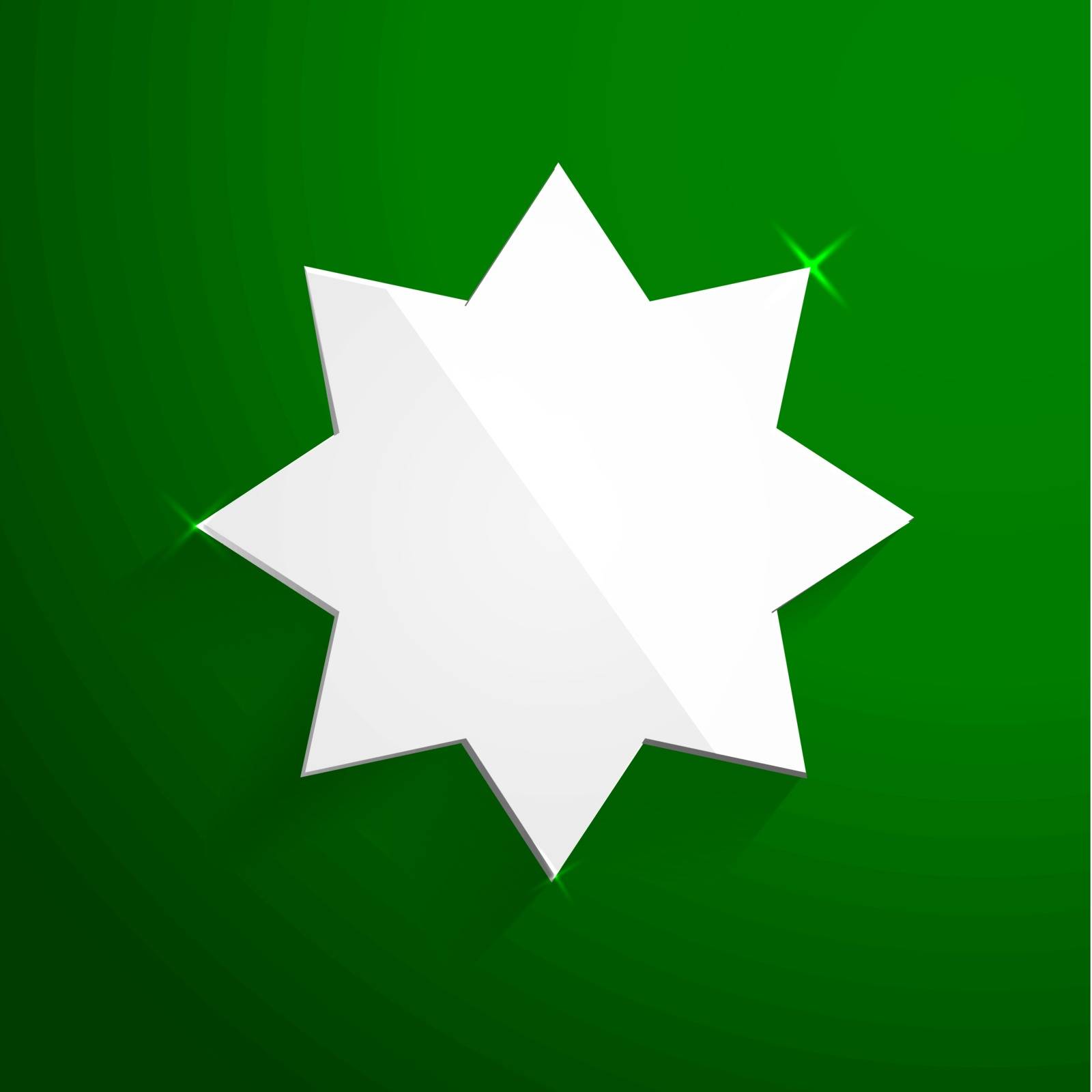 The green background with white blank star