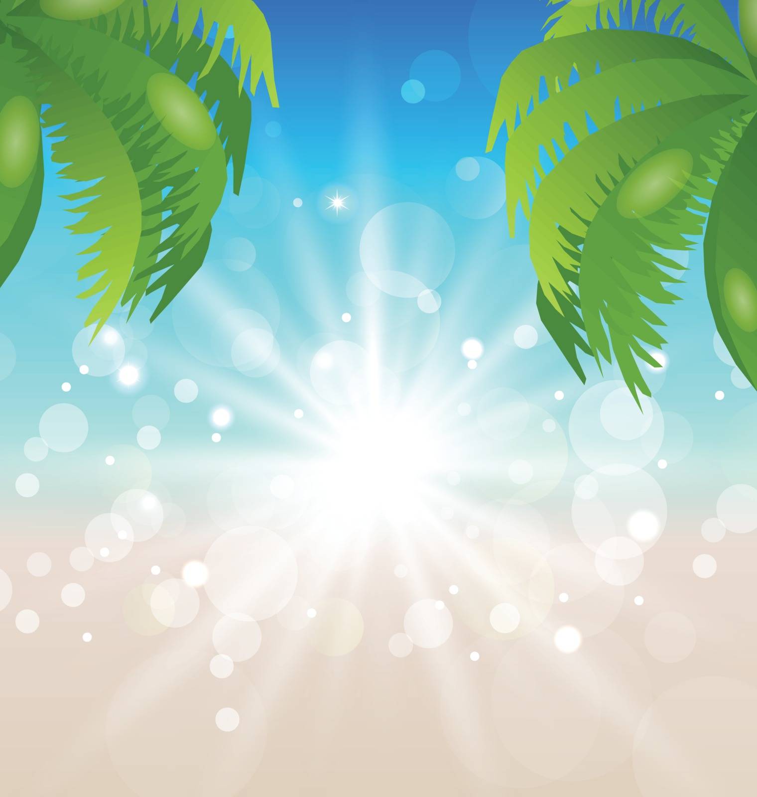 Summer holiday background with sunlight and palmtree by smeagorl