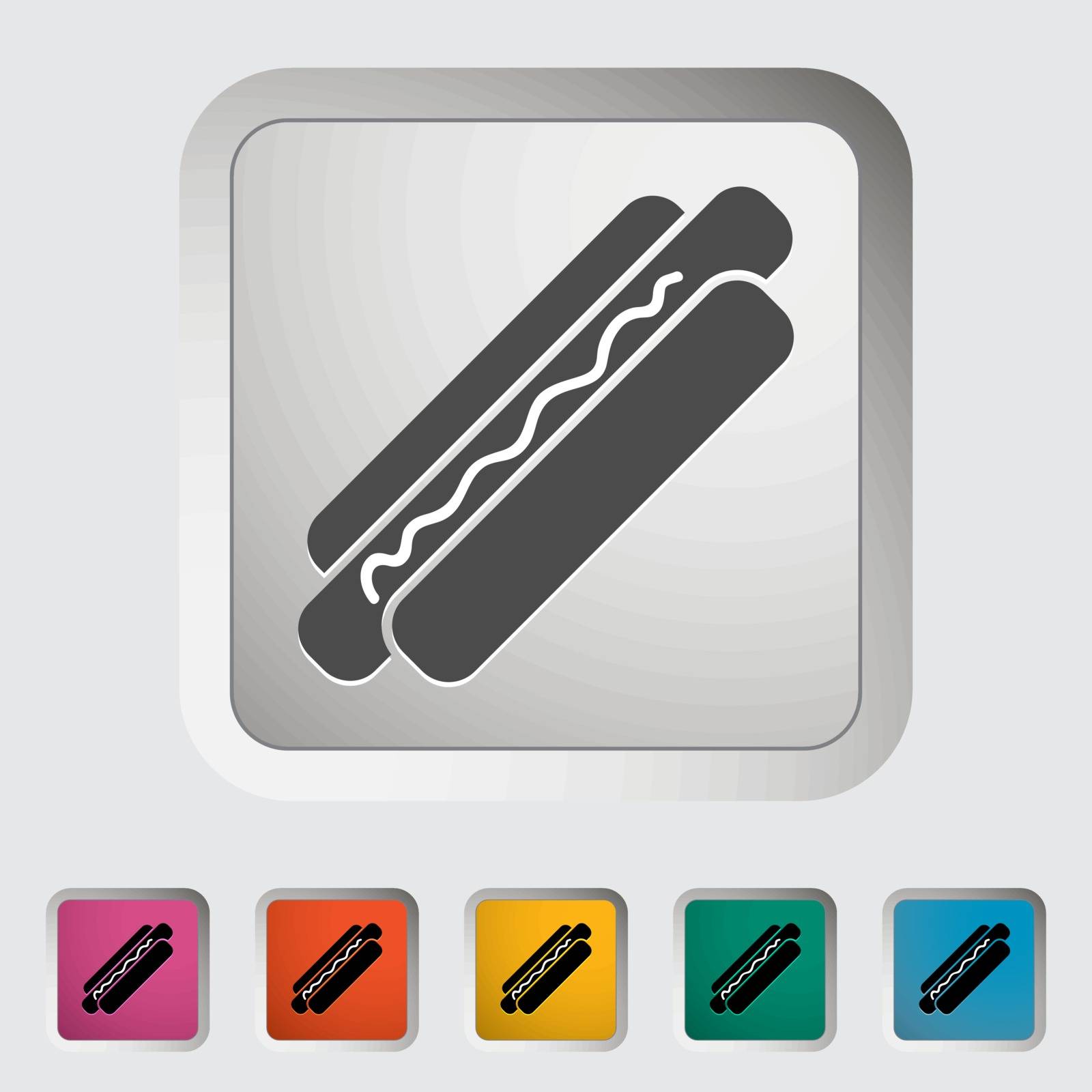 Hot dog. Single icon. Vector illustration.