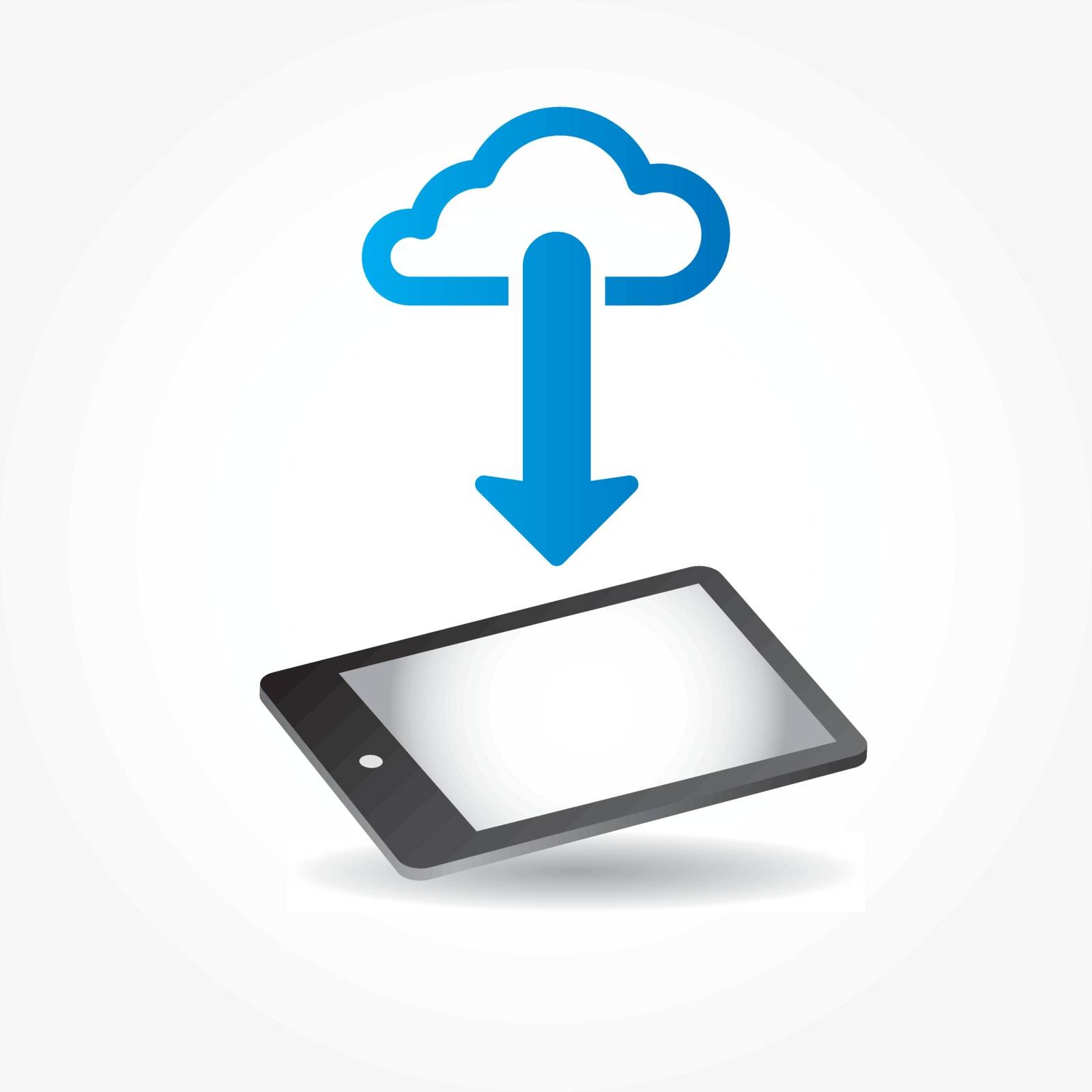 cloud app icon on mobile phone vector icons by alvaroc