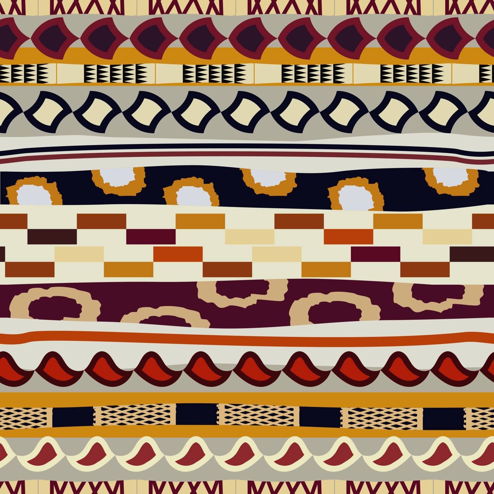 Seamless pattern with ethnic motifs. Tribal style by Larser