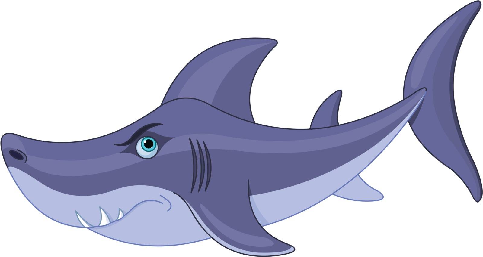 Illustration of cute cartoon shark