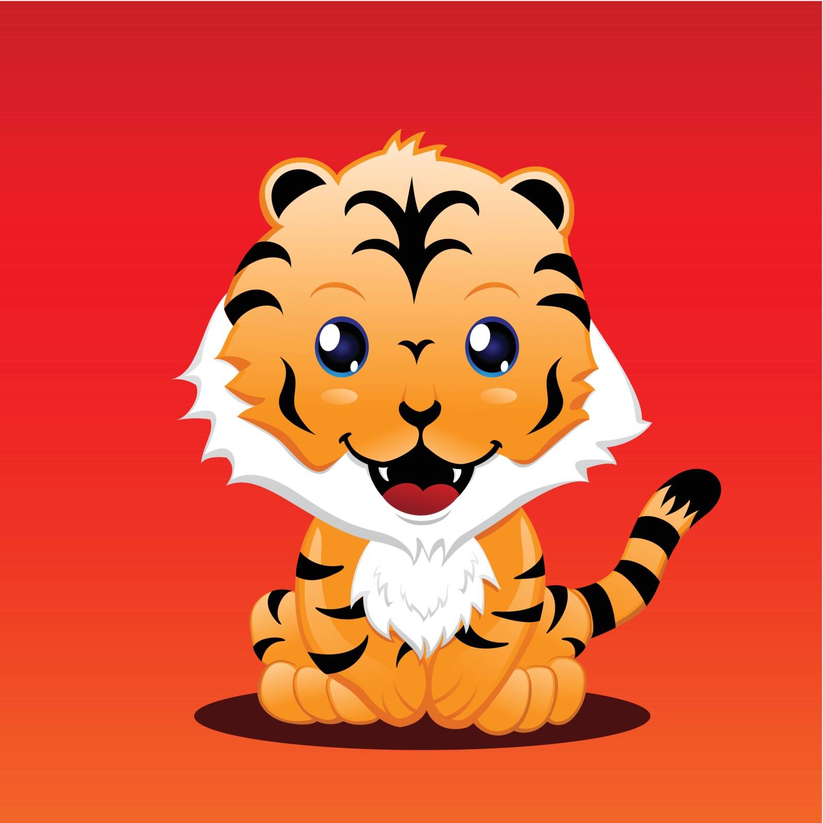 Cute tiger cartoon character