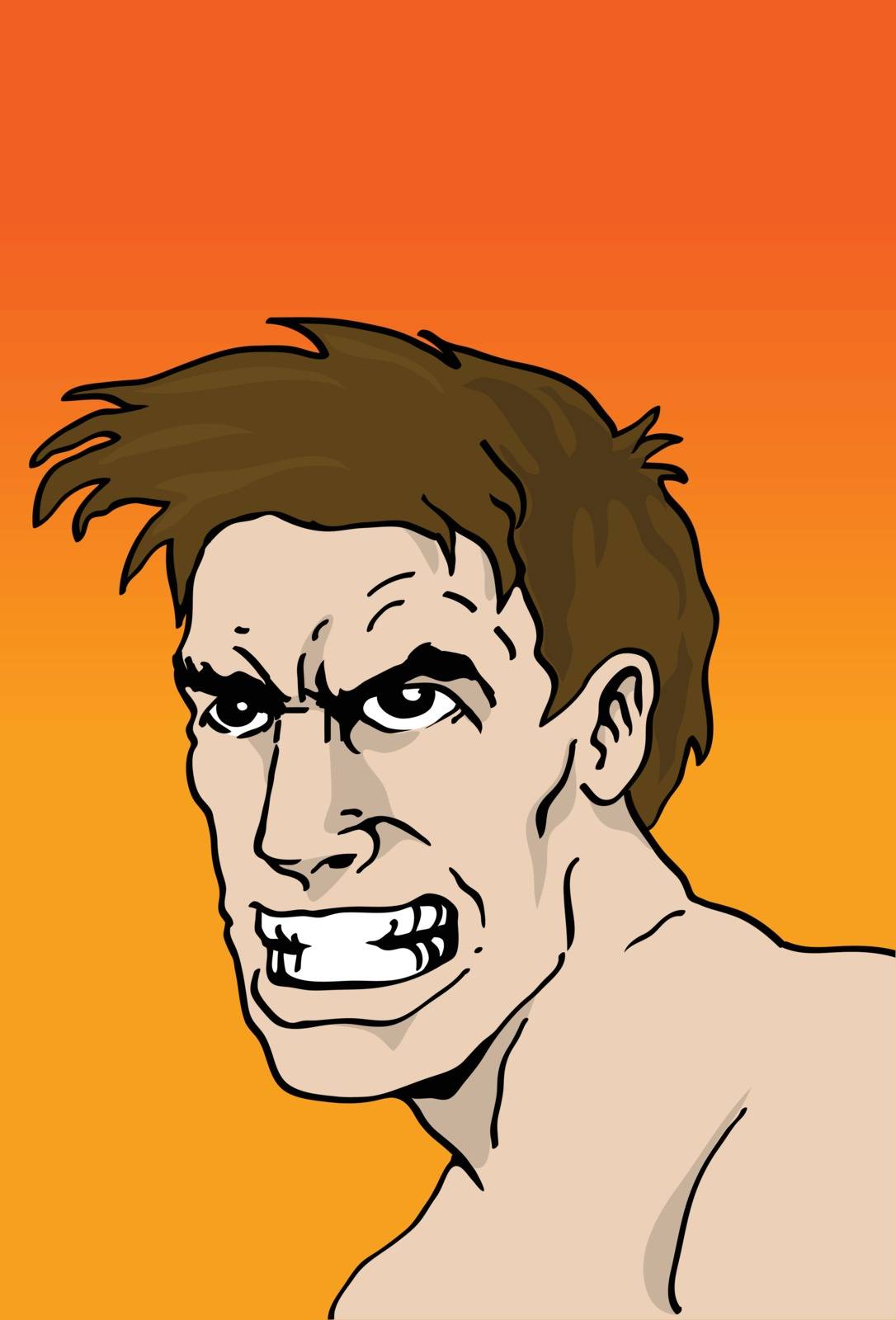 Illustration of an angry man.