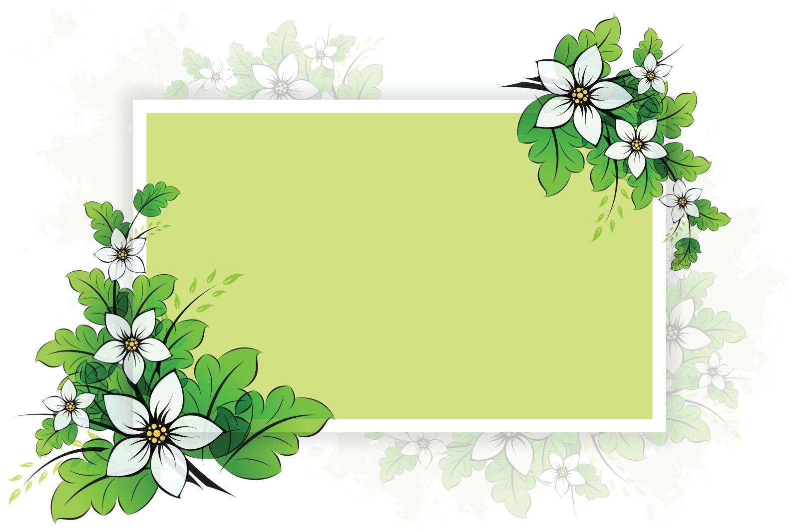 Flower background with empty board for your design