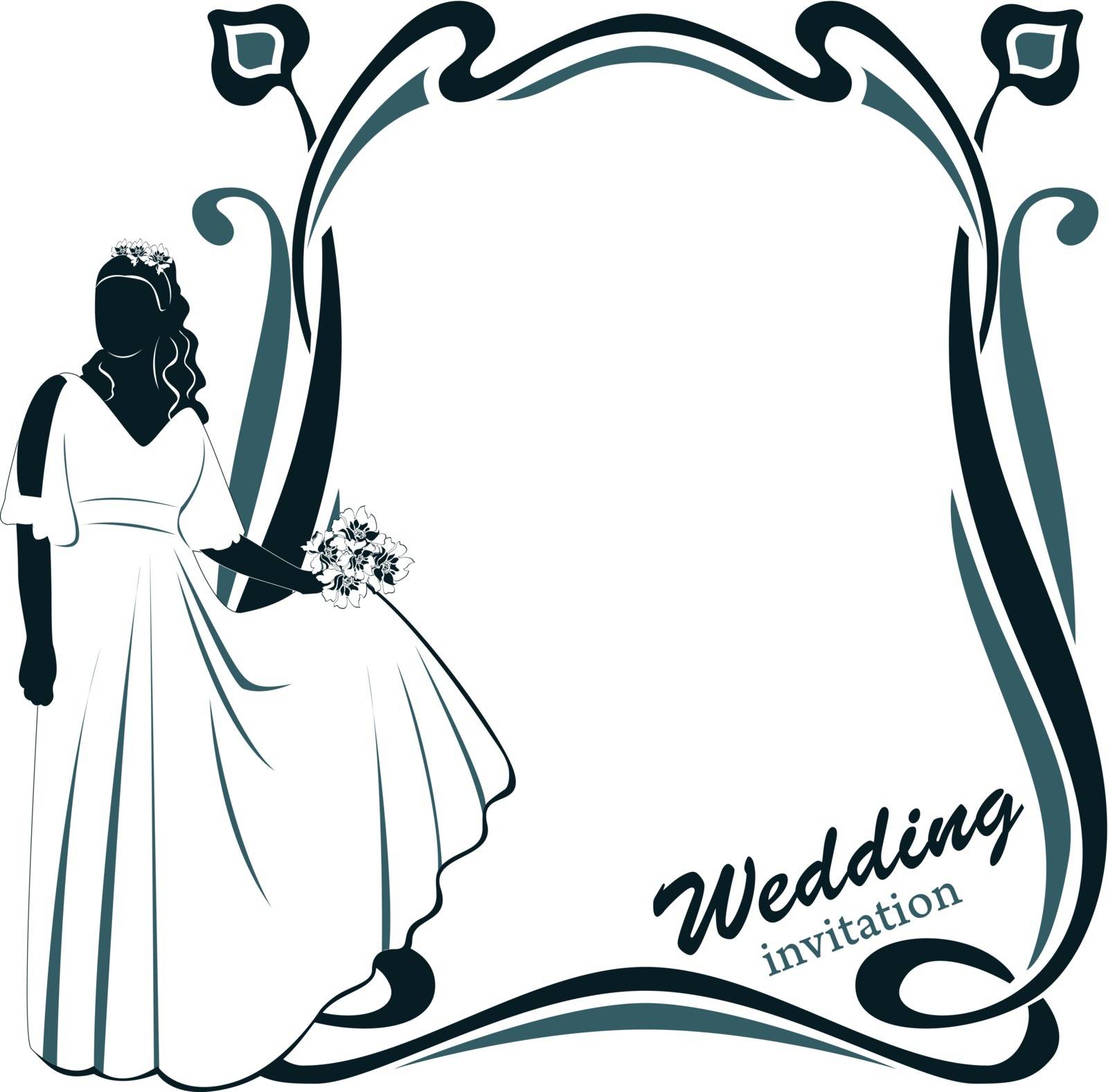 Invitation with Wedding pair by sateda