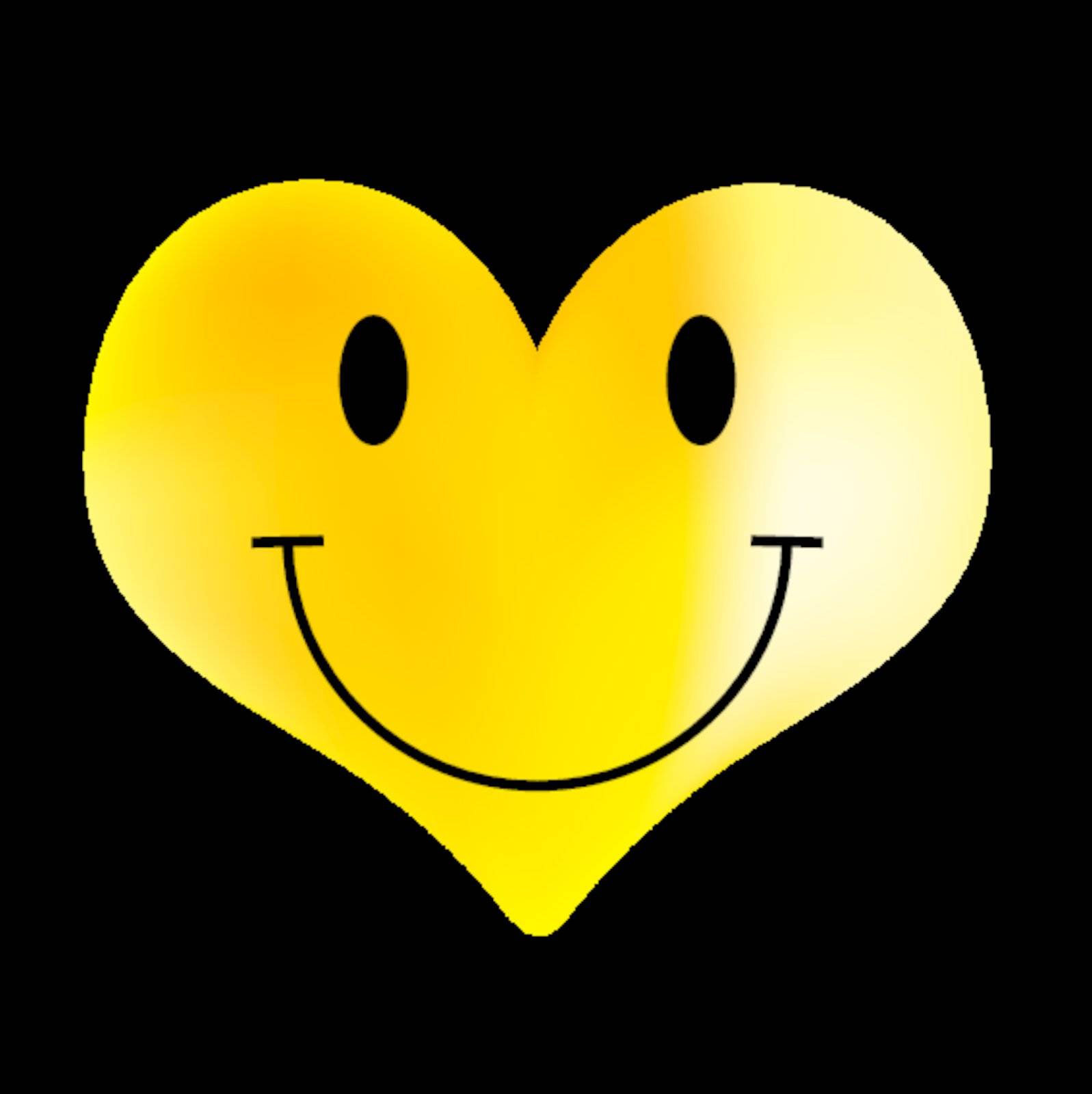 Yellow Smiley - Heart Shaped Emoticon