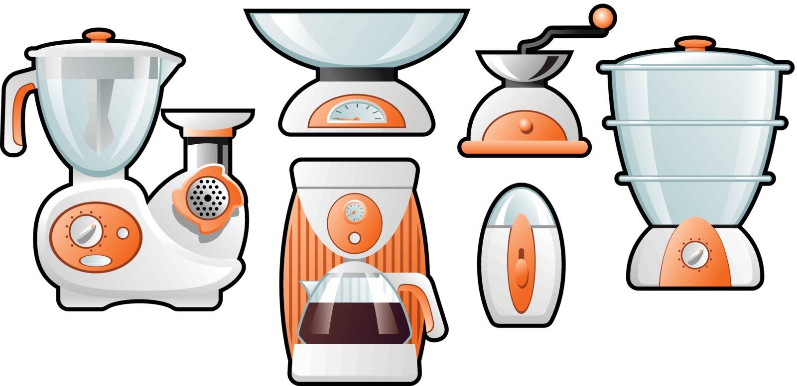 A Vector illustration of the household goods (Simple gradients only - no gradient mesh.)