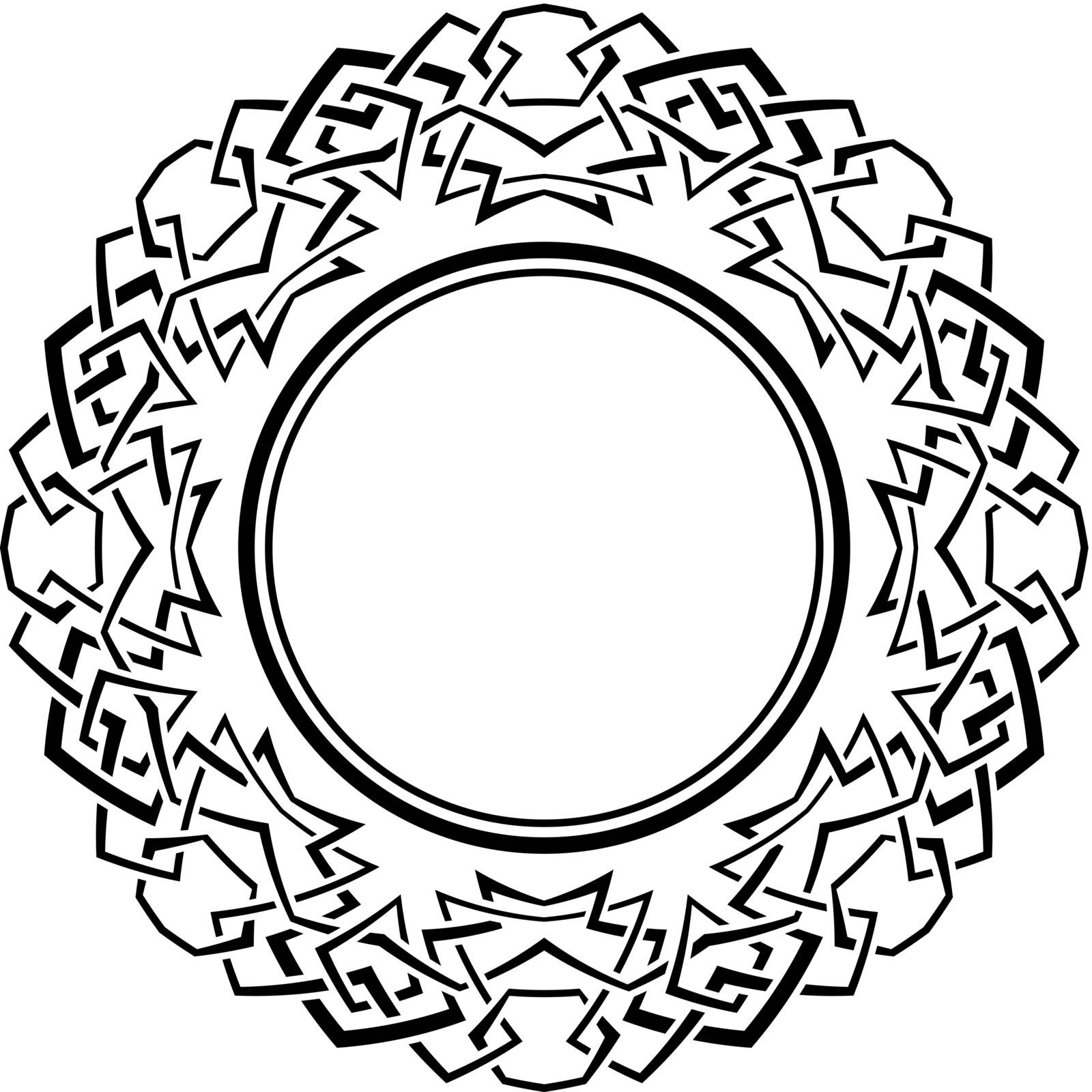 Black frame with ornamental border on white