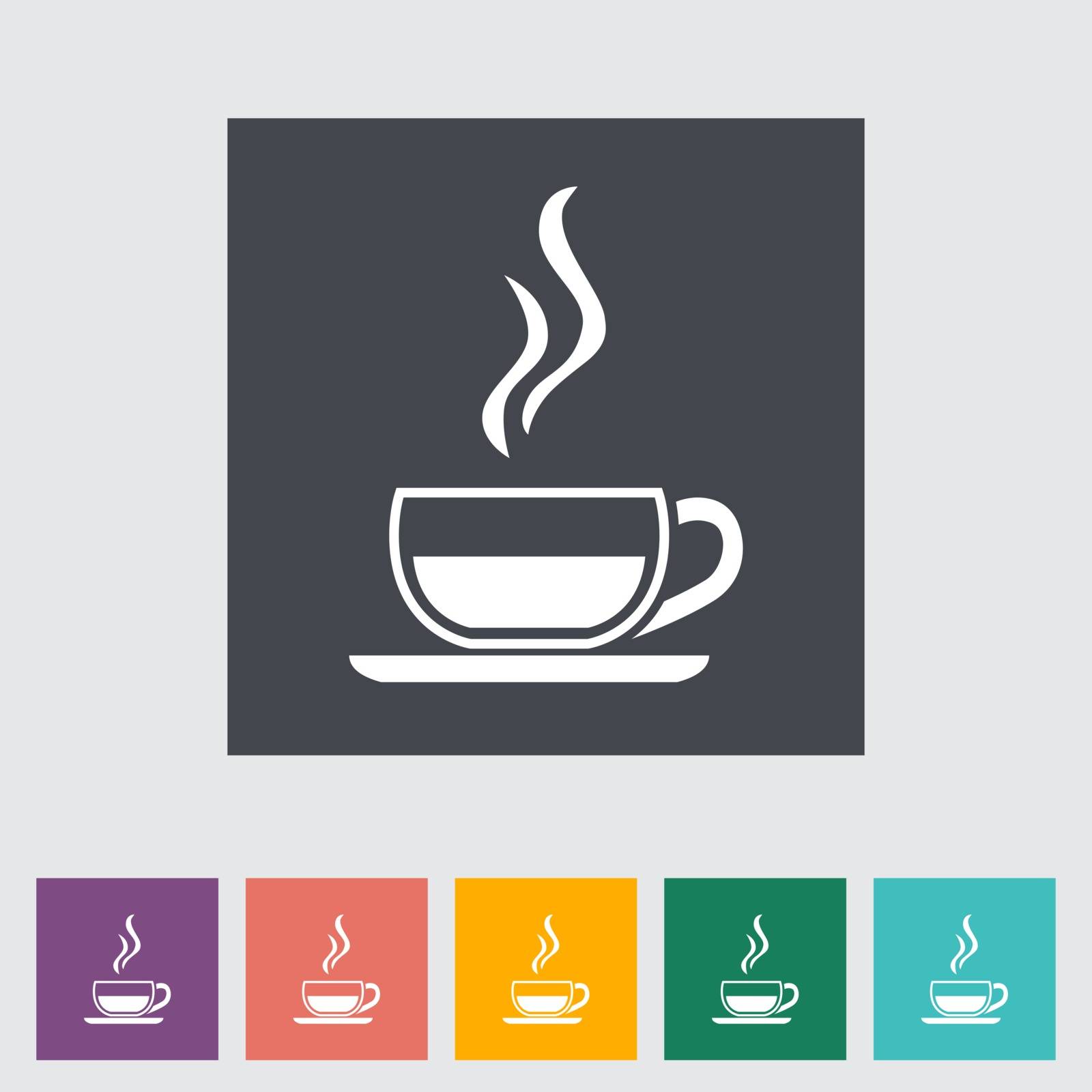 Cup of tea. Single flat icon. Vector illustration.