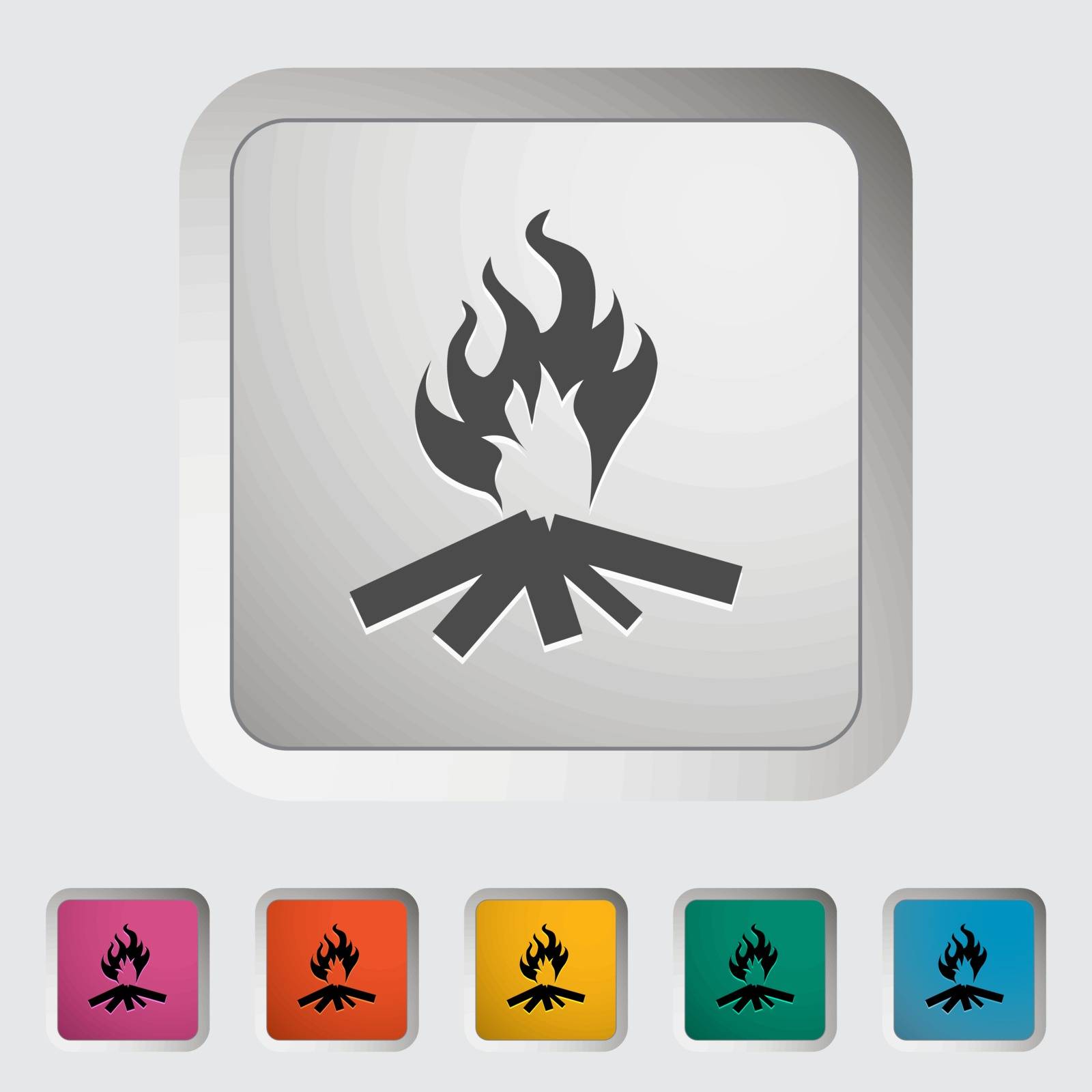 Bonfire. Single icon. Vector illustration.