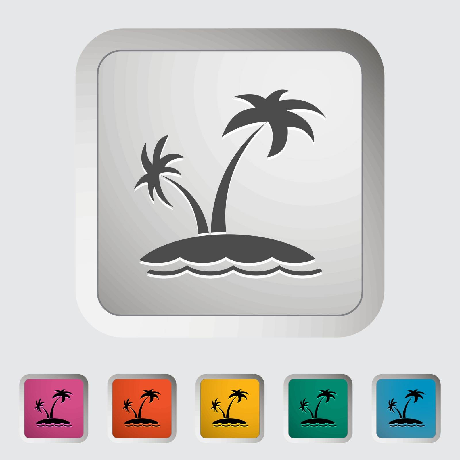 Palm tree. Single icon. Vector illustration.