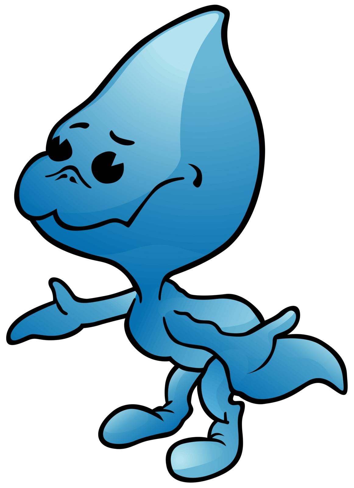 Water Drop - Colored Cartoon Character, Vector