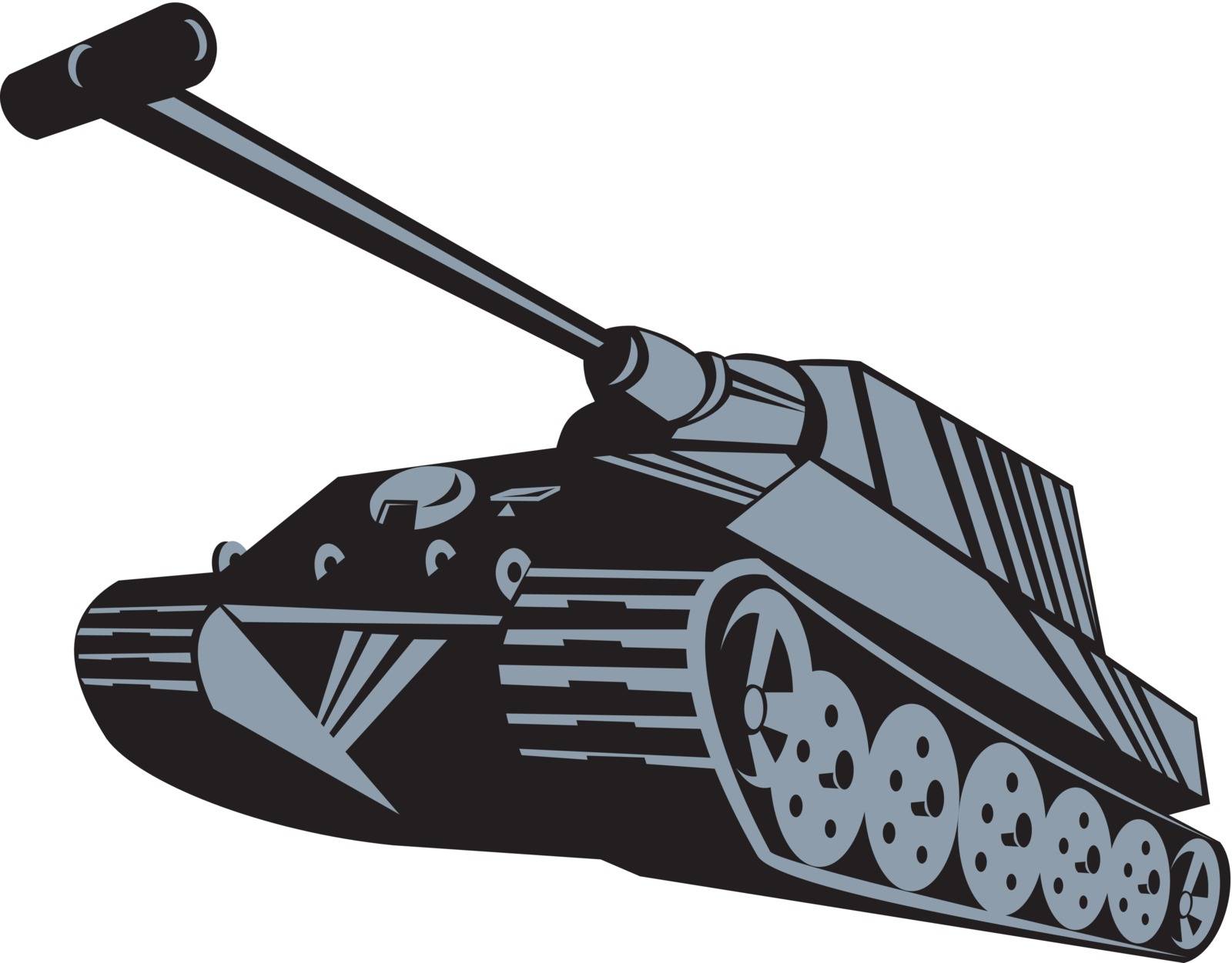 An army tank in retro style.