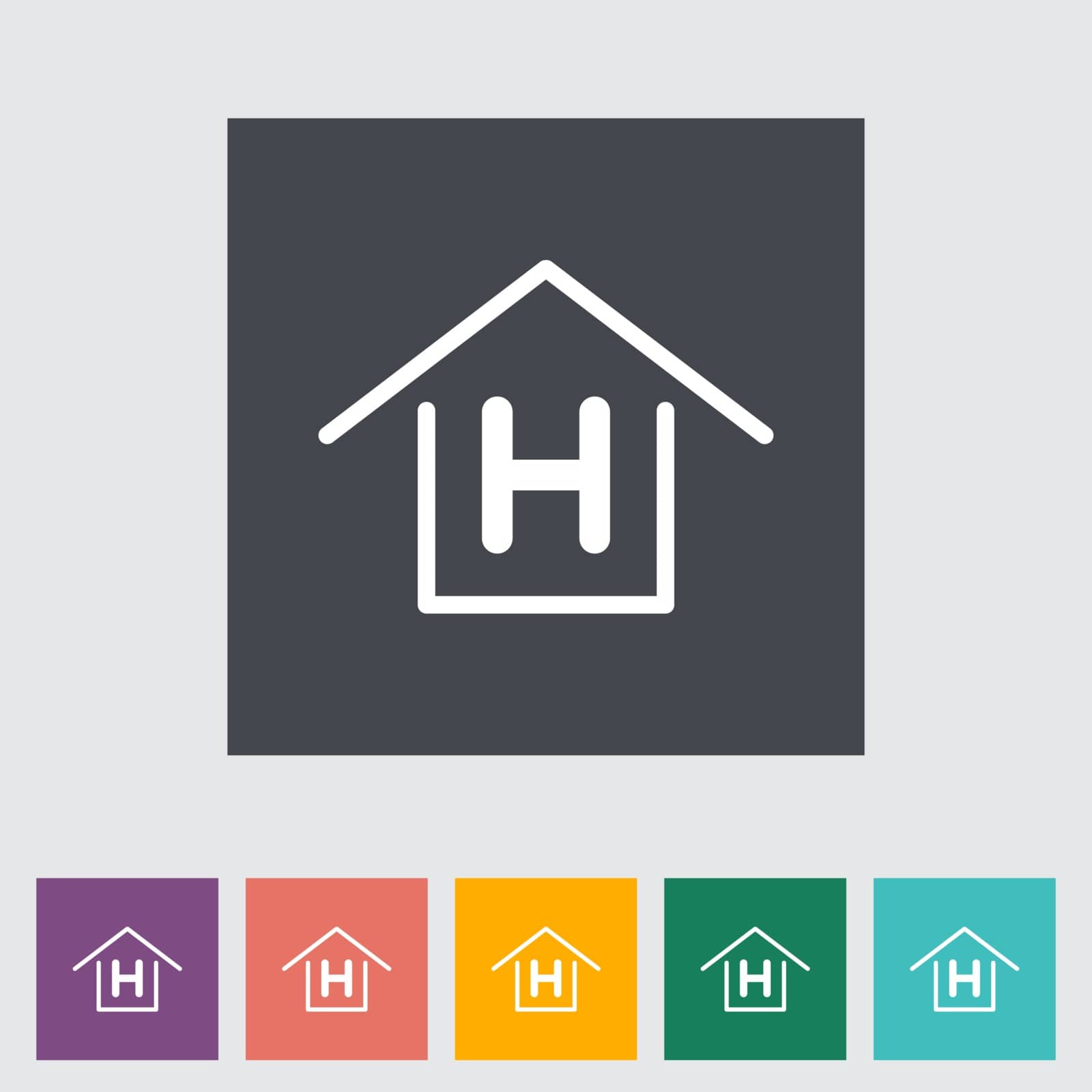 Hostel. Single icon. Vector illustration.