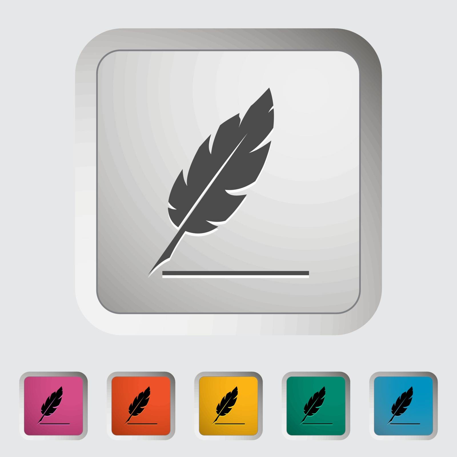 Feather. Single icon. Vector illustration.
