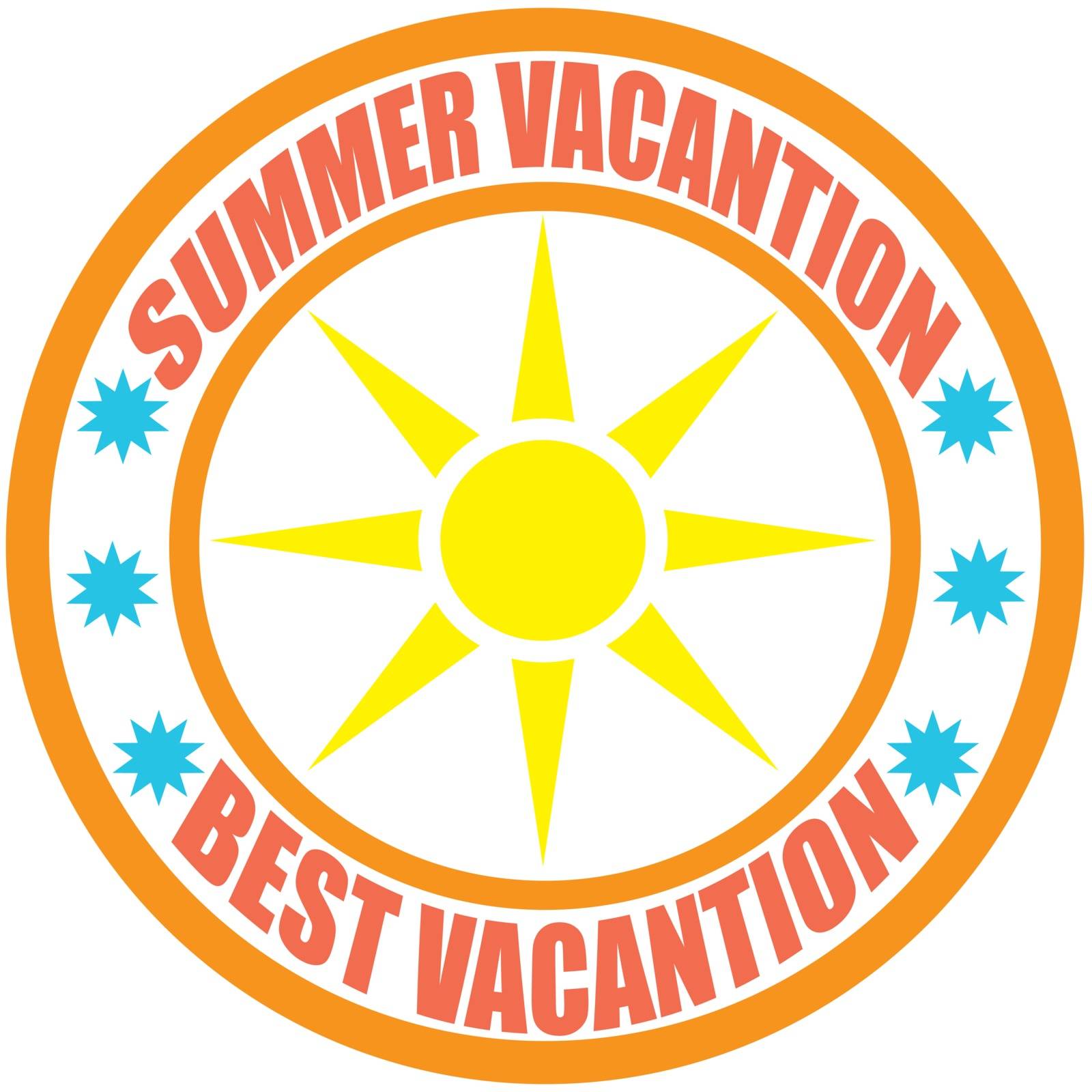 Stamp with text Summer vacation inside, vector illustration