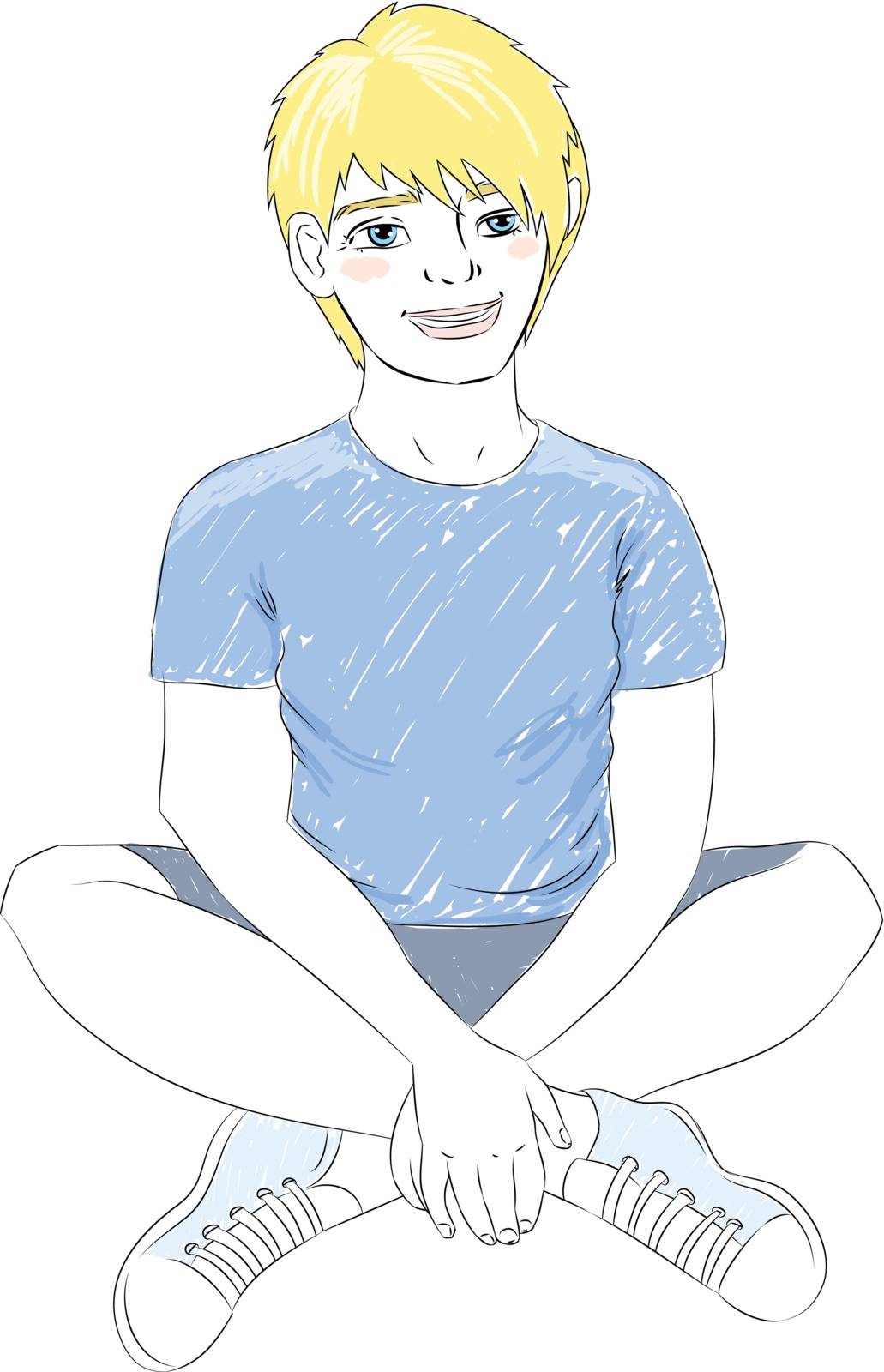 teenager boy, vector illustration eps 10