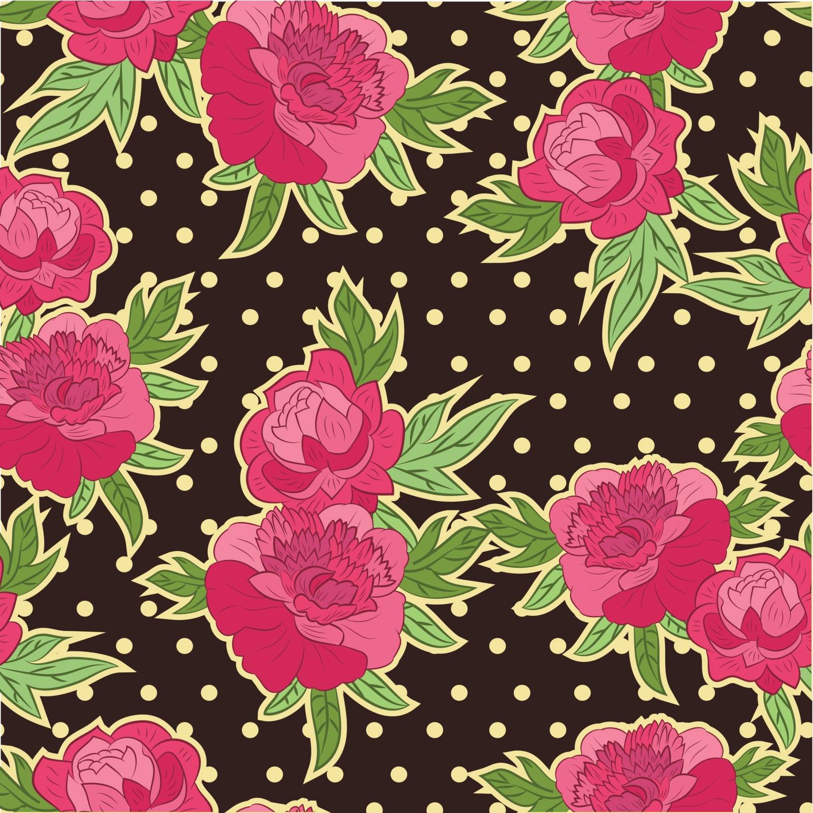 seamless flower retro background design pattern