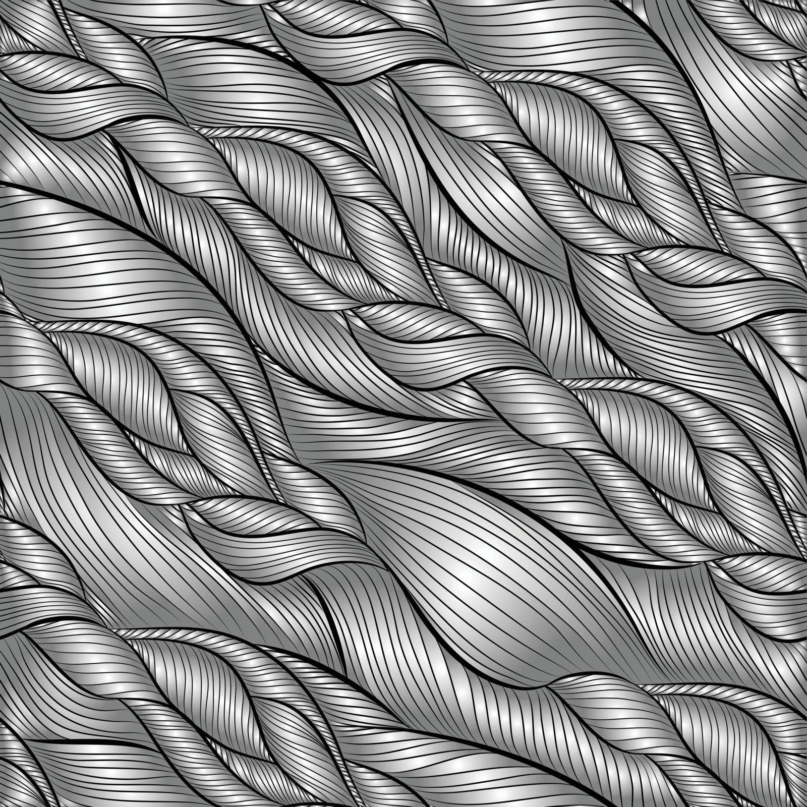 colorful seamless abstract hand-drawn pattern, waves background vintage