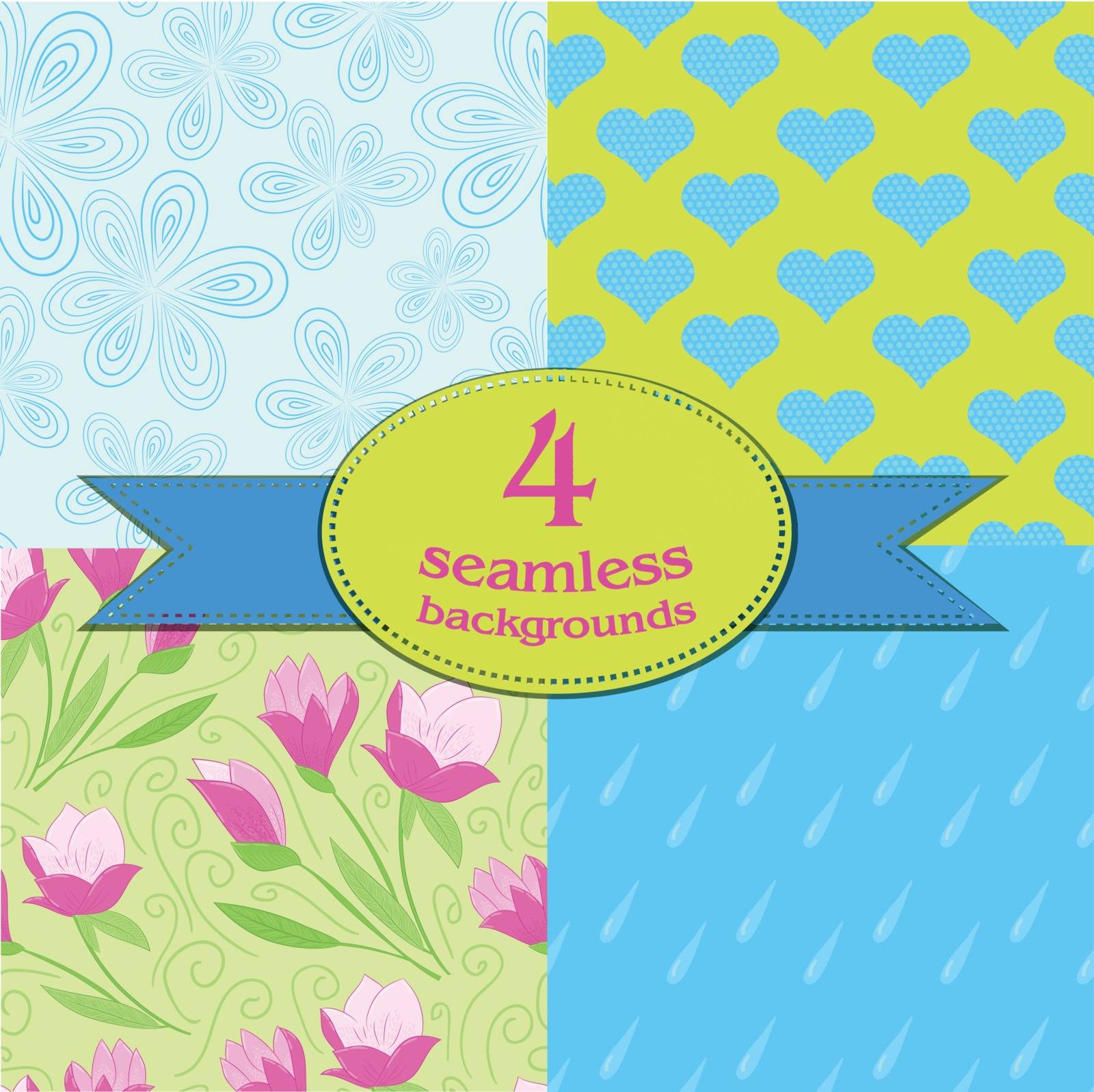 spring seamless backgrounds by lolya1988