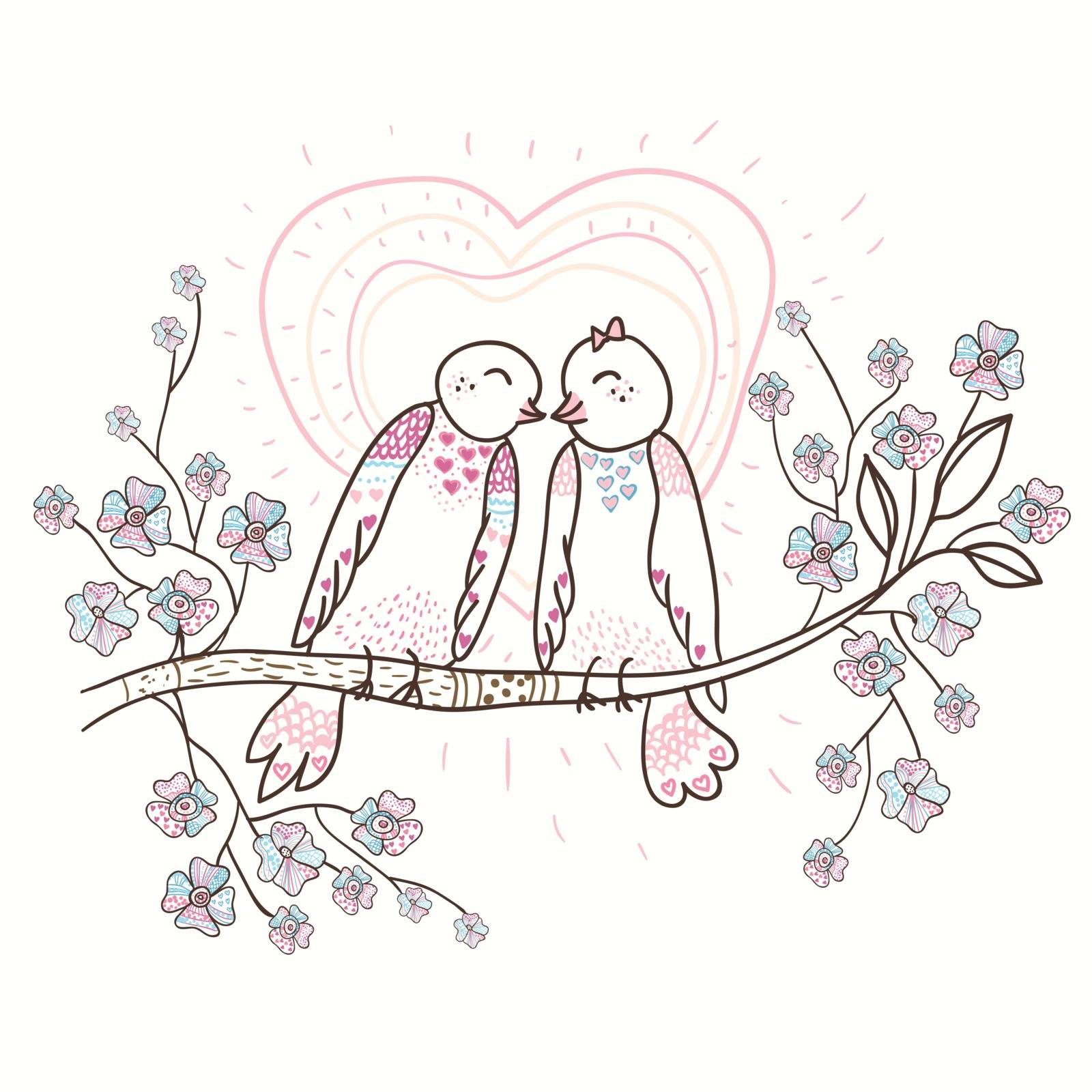 Illustration of Love Birds by lolya1988