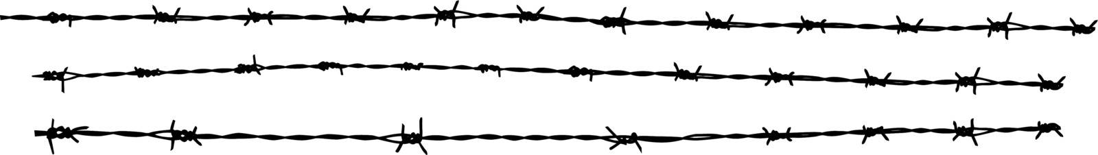 Vector illustration of barbed wire silhouette