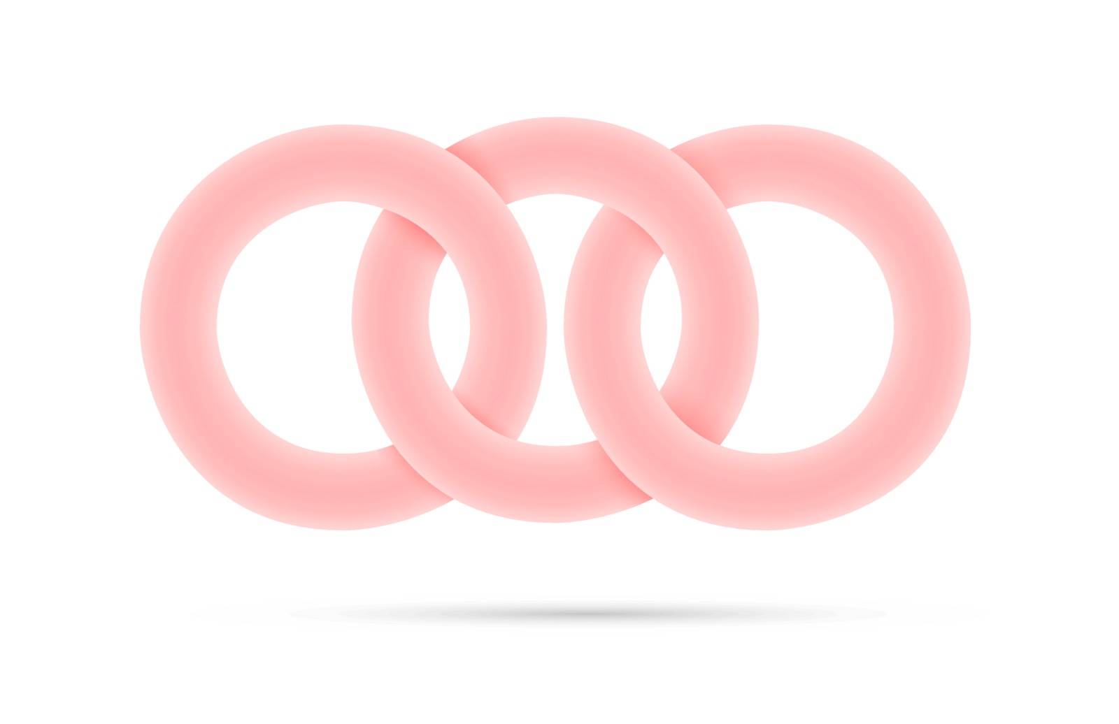 The isolated graphic element made out of three pink circles