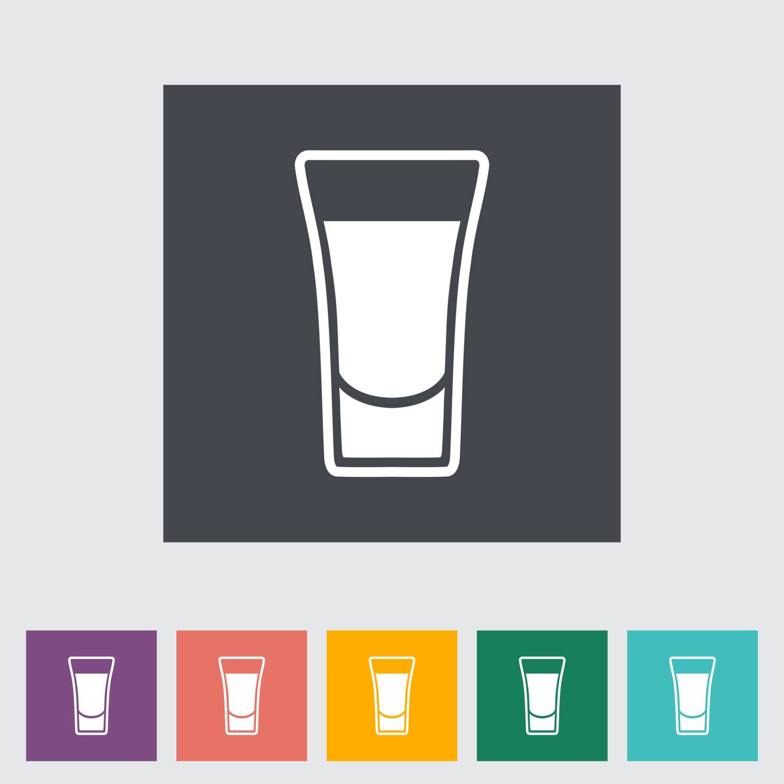 Shot drink. Single flat icon. Vector illustration.