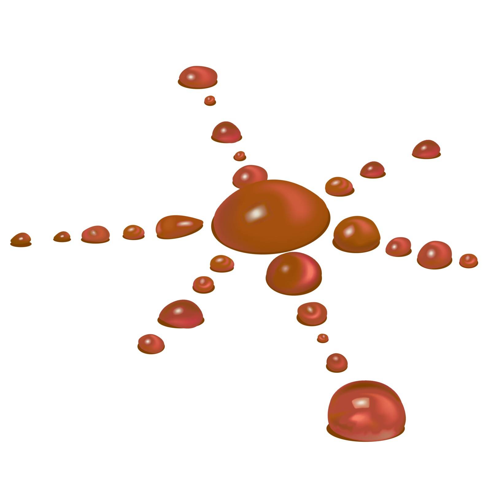 Blood Drops - Colored Illustration, Vector